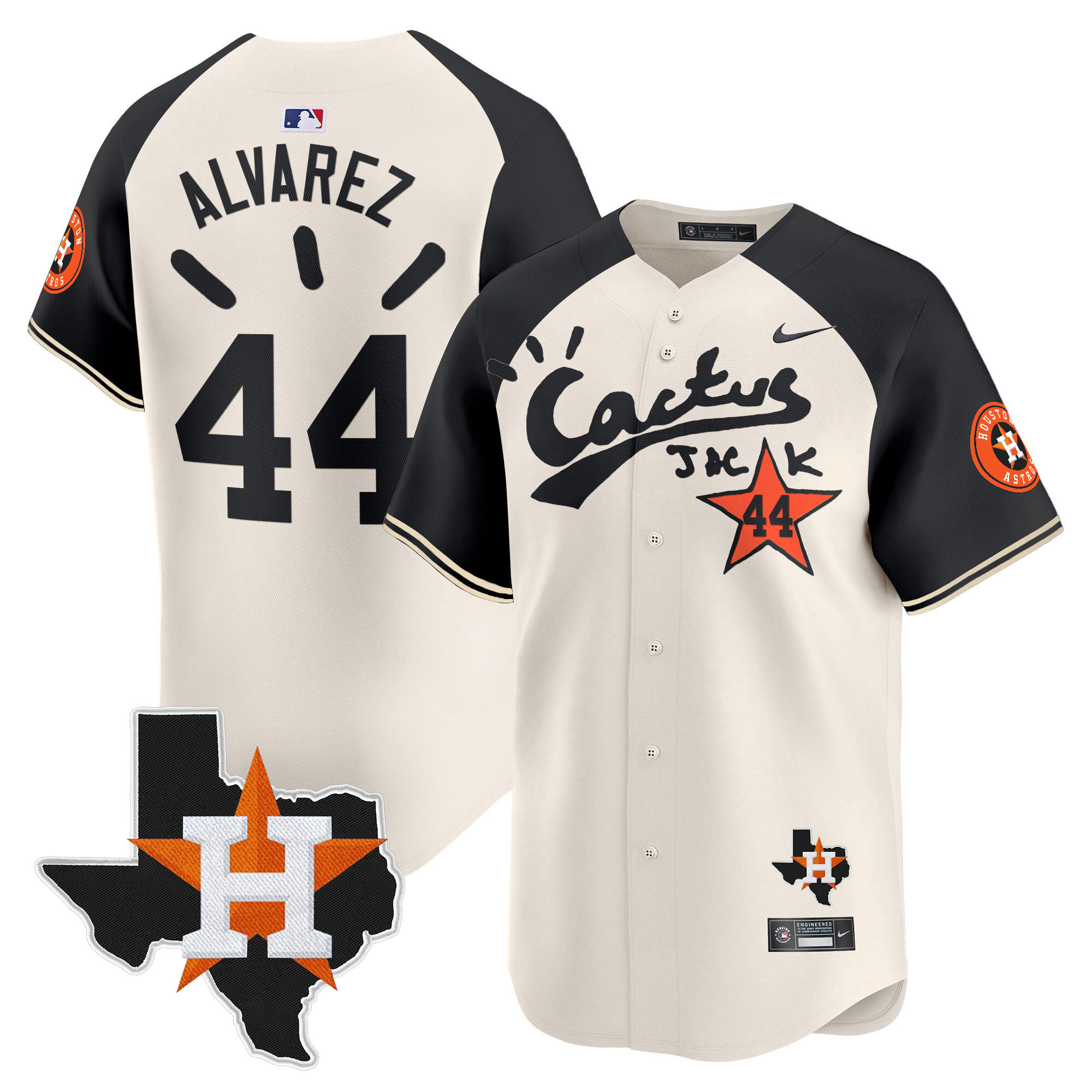 Men's Houston Astros Cactus Jack Patch Vapor Premier Limited Jersey V10 - Stitched - Image 51