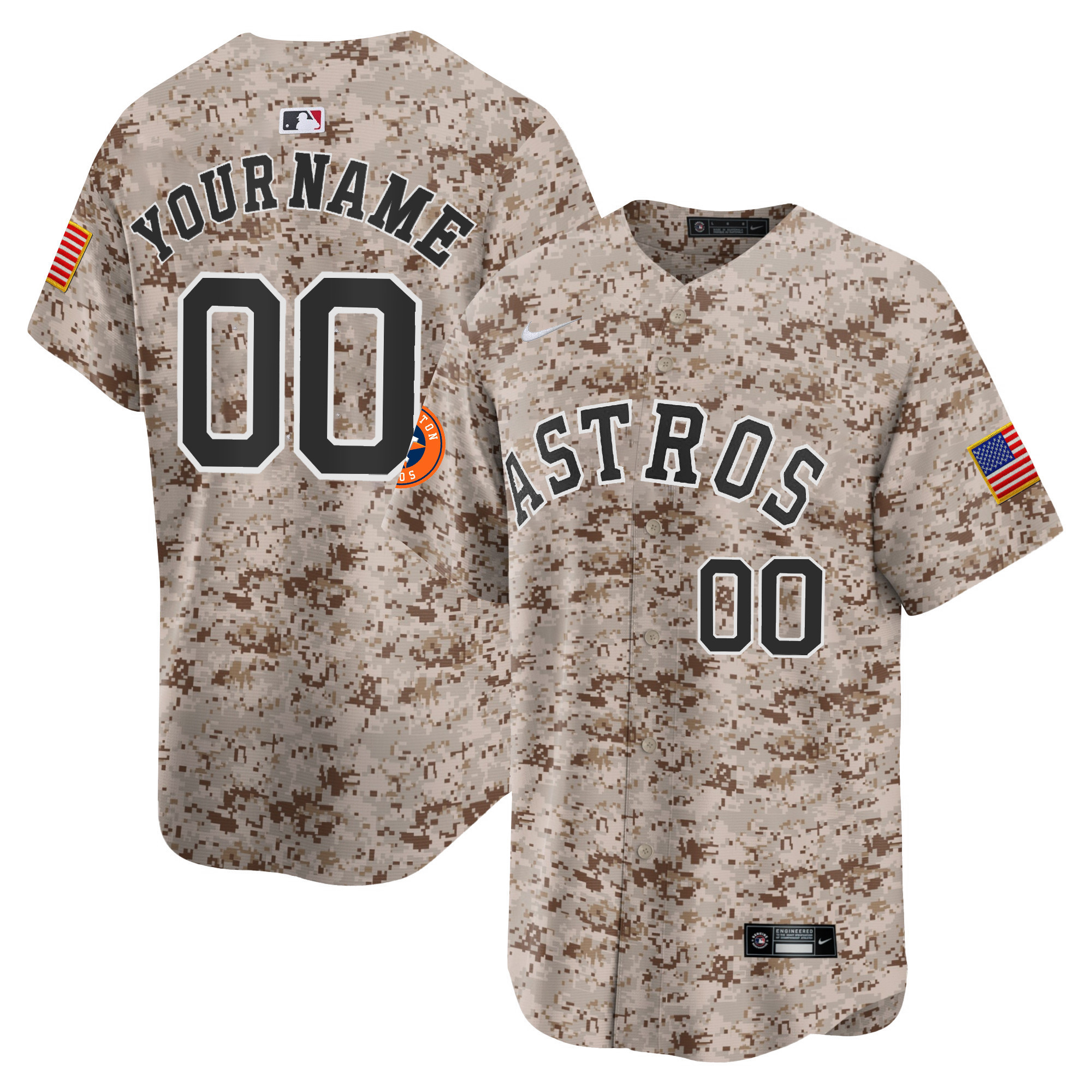 Houston Astros USMC Alternate Vapor Premier Limited Custom Jersey - All Stitched - Image 2