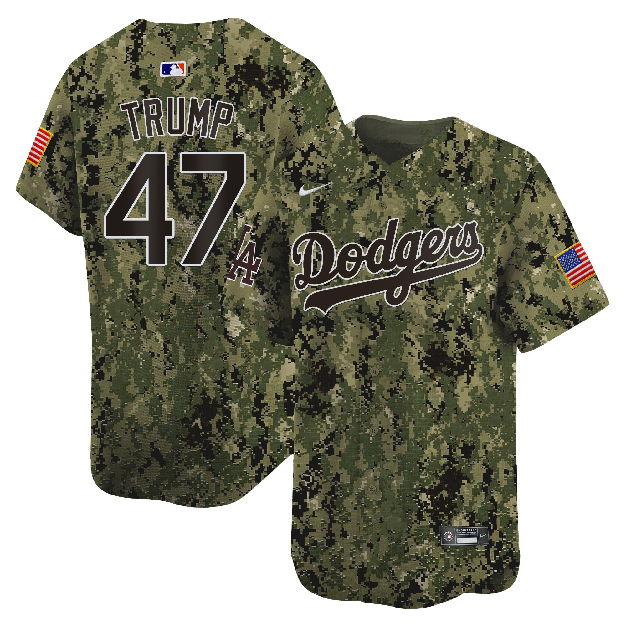 Men's Dodgers USMC Alternate Vapor Premier Limited Jersey - All Stitched - Image 8