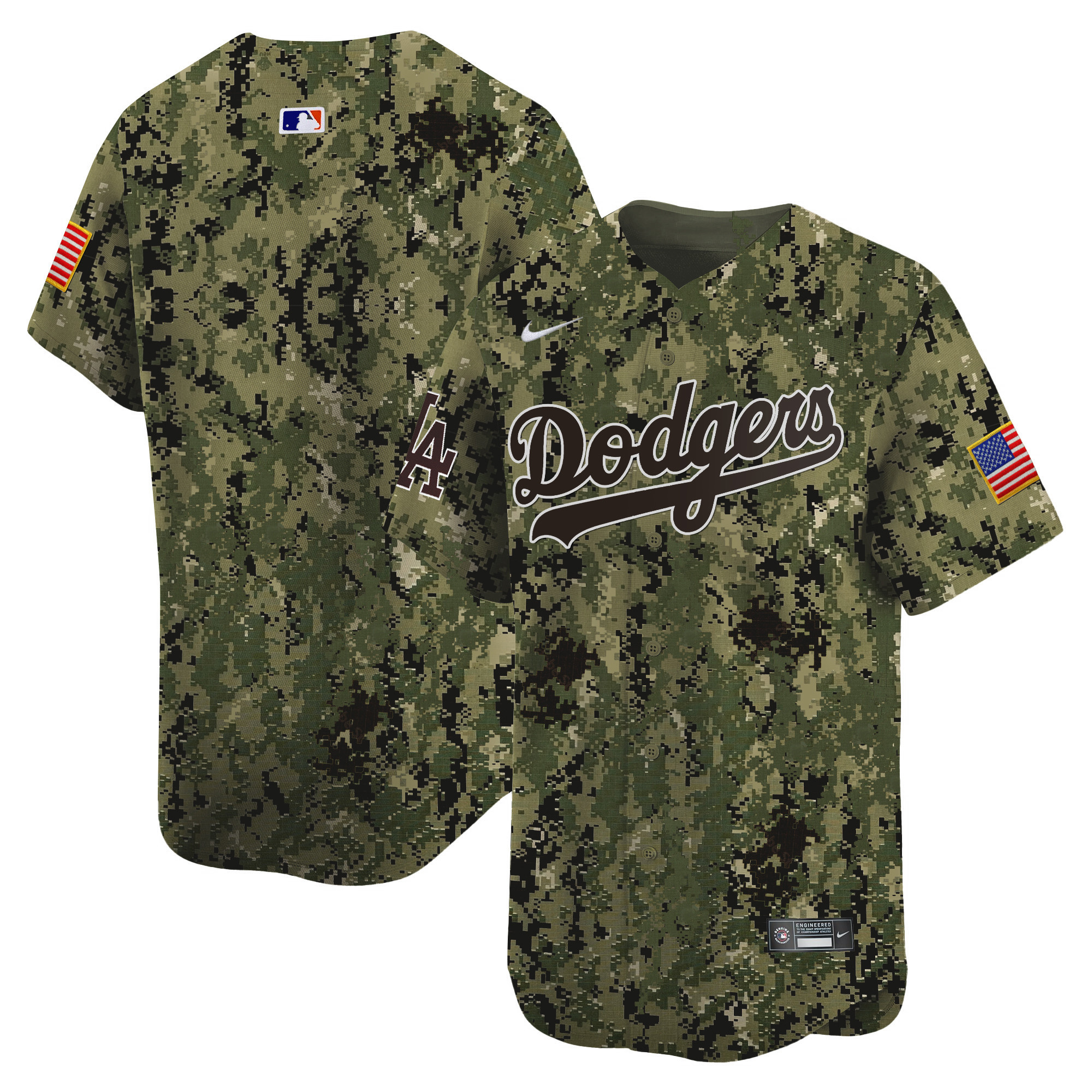 Men's Dodgers USMC Alternate Vapor Premier Limited Jersey - All Stitched - Image 10