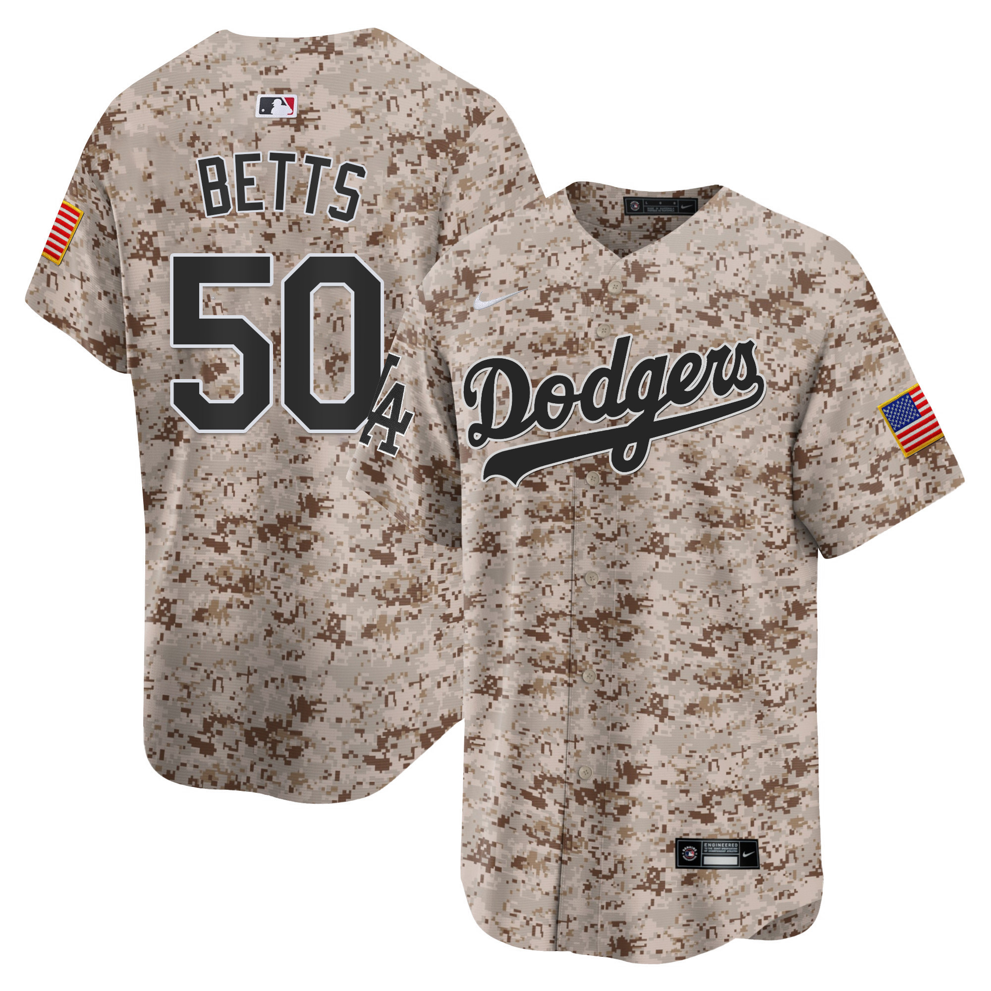Men's Dodgers USMC Alternate Vapor Premier Limited Jersey - All Stitched - Image 13