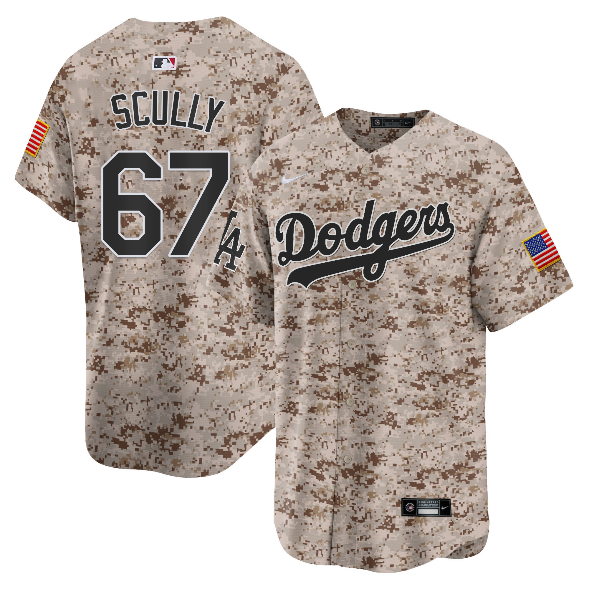 Men's Dodgers USMC Alternate Vapor Premier Limited Jersey - All Stitched - Image 15