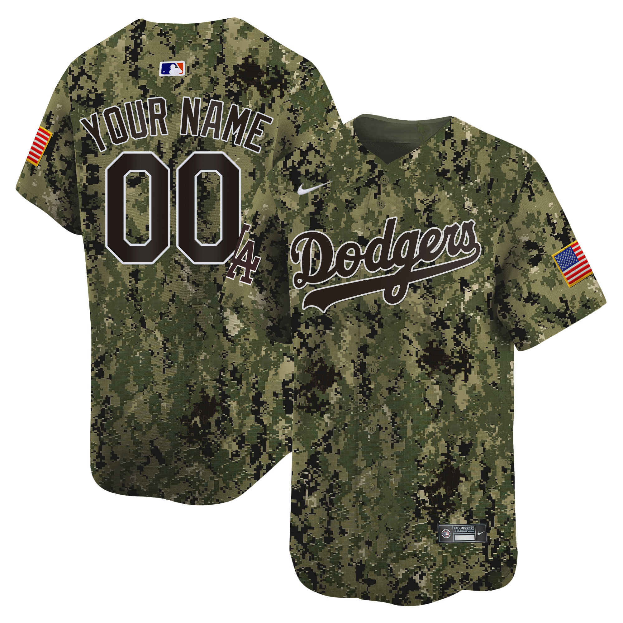 Dodgers USMC Alternate Vapor Premier Limited Custom Jersey - All Stitched