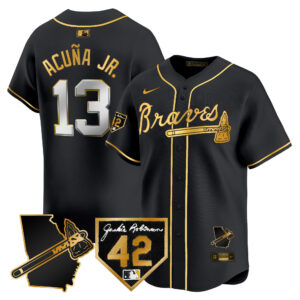 Men's Atlanta Braves 2024 Robinson & Georgia Patch Vapor Premier Limited Jersey - All Stitched