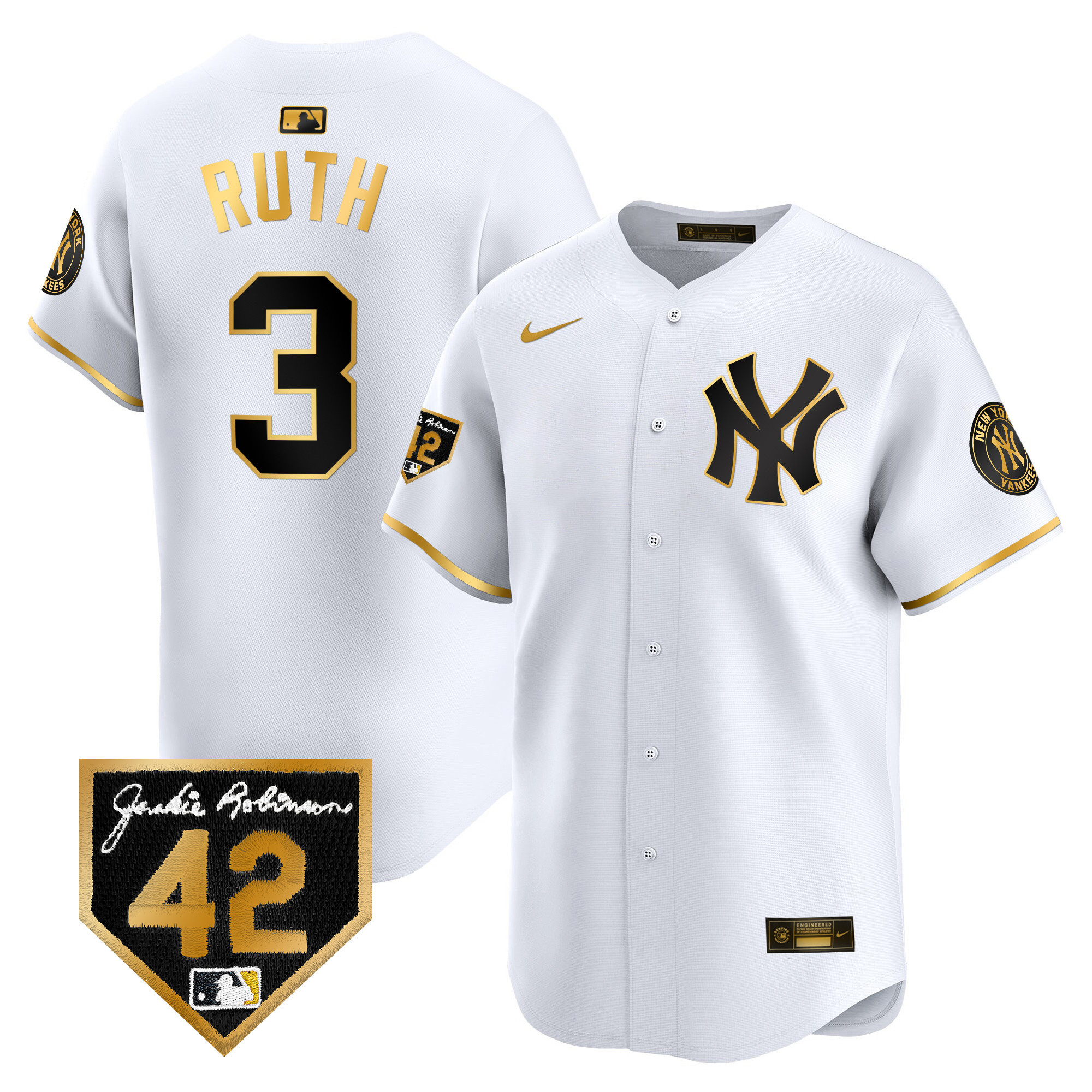 Men's New York Yankees 2024 Jackie Robinson Patch Vapor Premier Limited Jersey - All Stitched - Image 12
