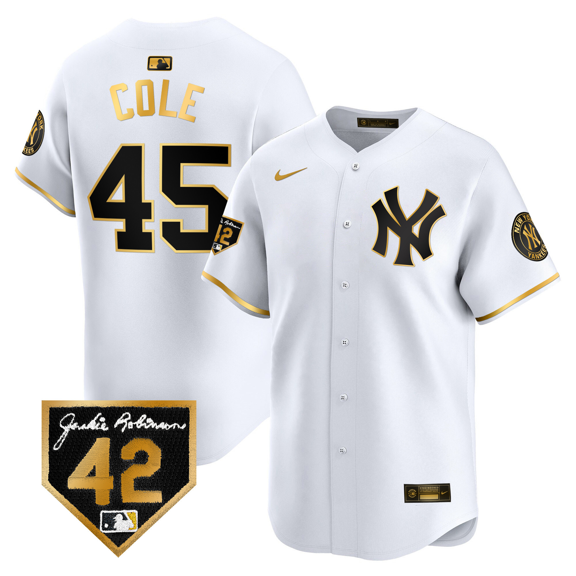 Men's New York Yankees 2024 Jackie Robinson Patch Vapor Premier Limited Jersey - All Stitched - Image 14