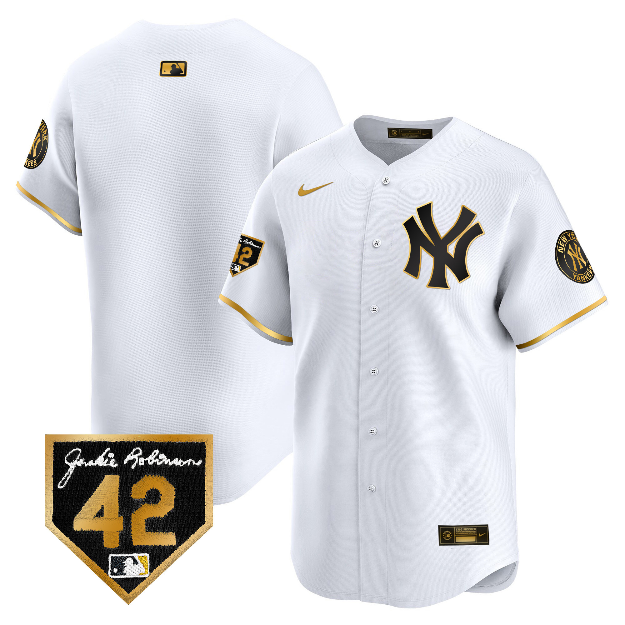 Men's New York Yankees 2024 Jackie Robinson Patch Vapor Premier Limited Jersey - All Stitched - Image 18
