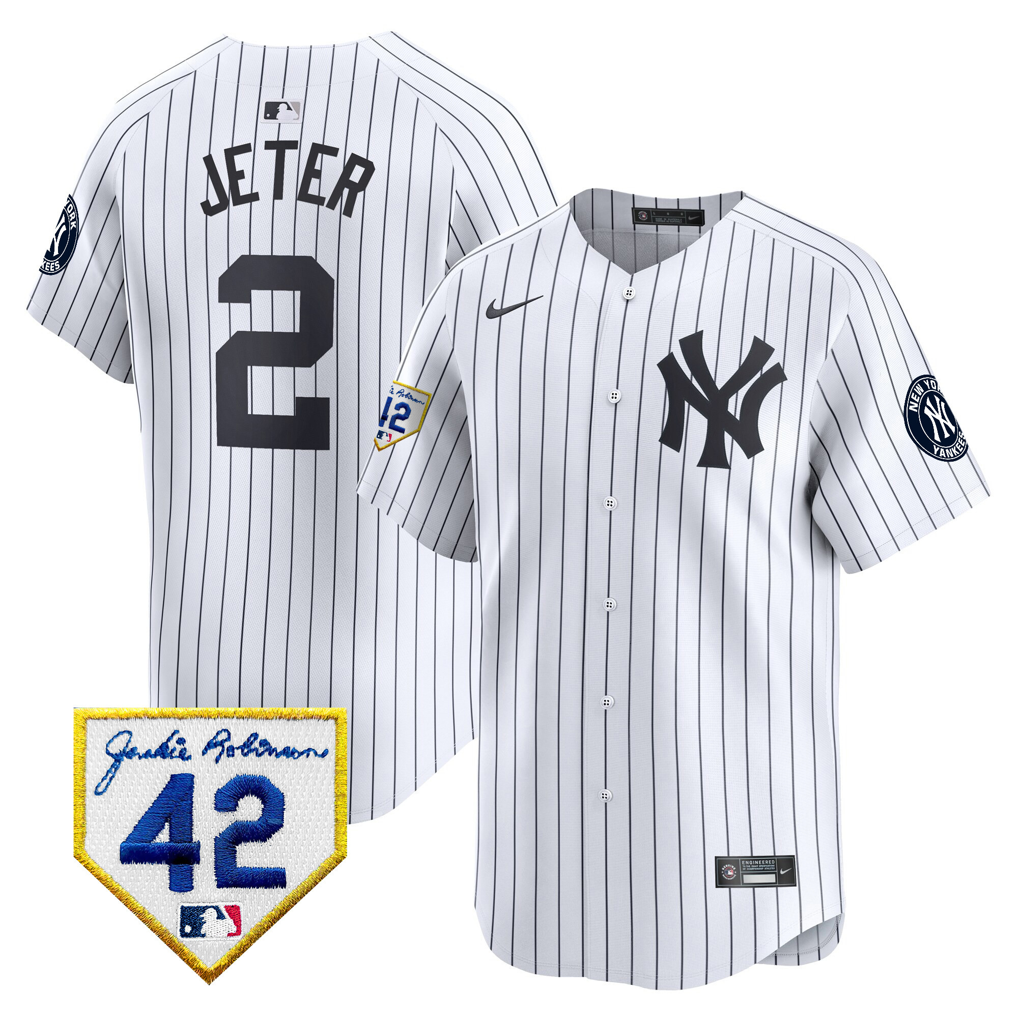 Men's New York Yankees 2024 Jackie Robinson Patch Vapor Premier Limited Jersey - All Stitched - Image 22