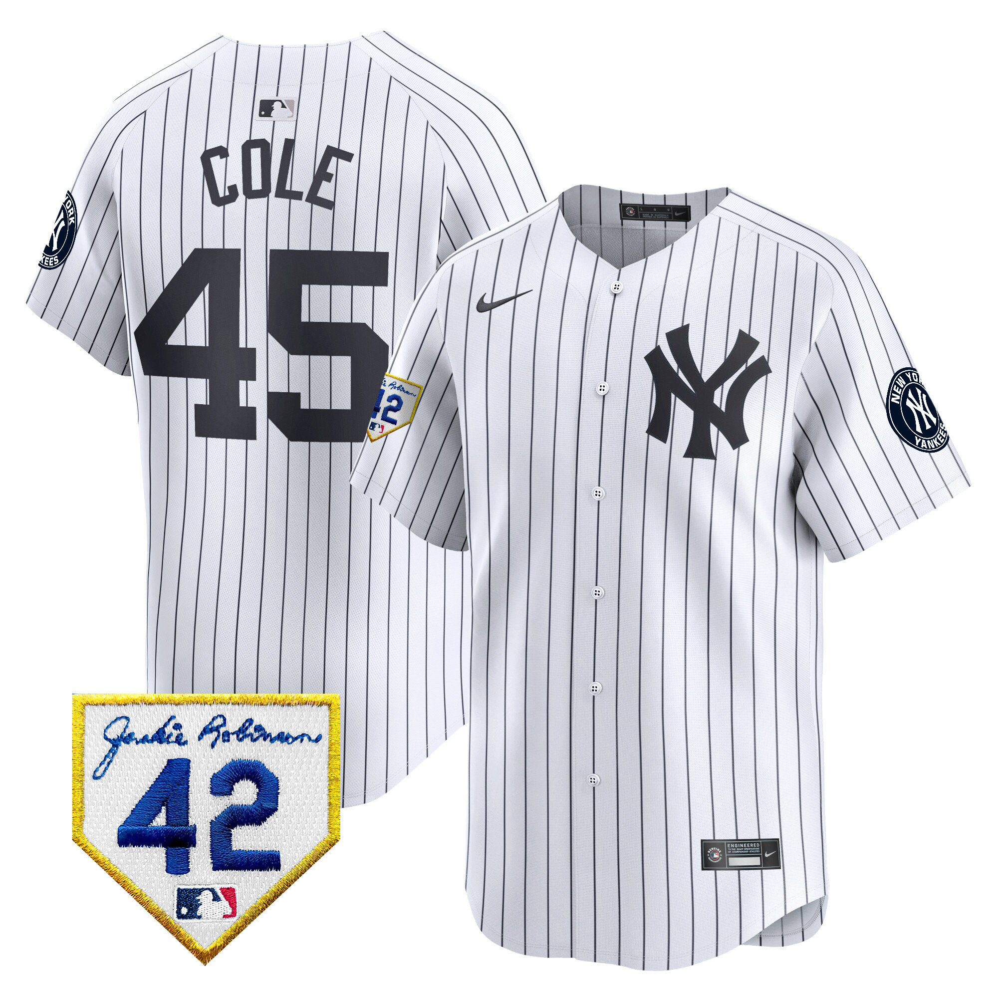 Men's New York Yankees 2024 Jackie Robinson Patch Vapor Premier Limited Jersey - All Stitched - Image 23