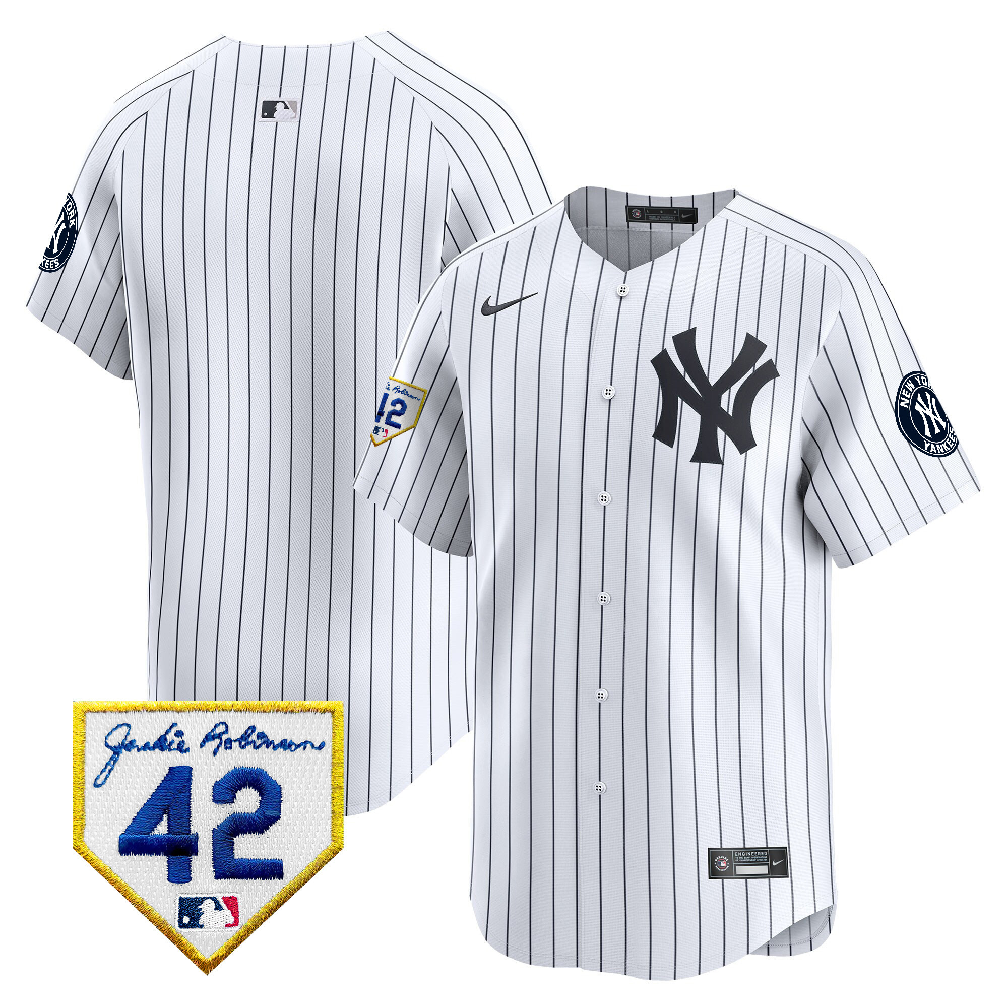 Men's New York Yankees 2024 Jackie Robinson Patch Vapor Premier Limited Jersey - All Stitched - Image 27