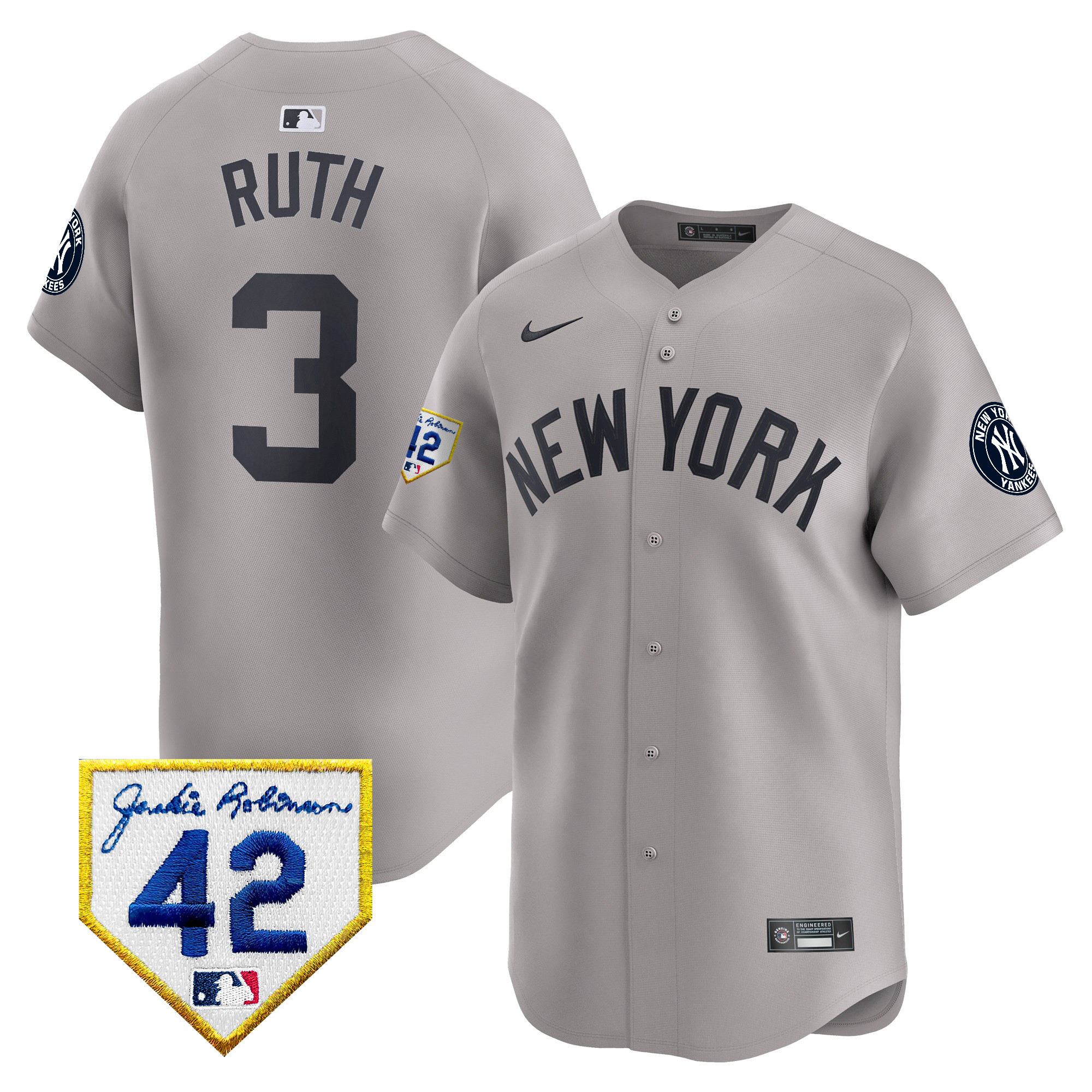 Men's New York Yankees 2024 Jackie Robinson Patch Vapor Premier Limited Jersey - All Stitched - Image 30