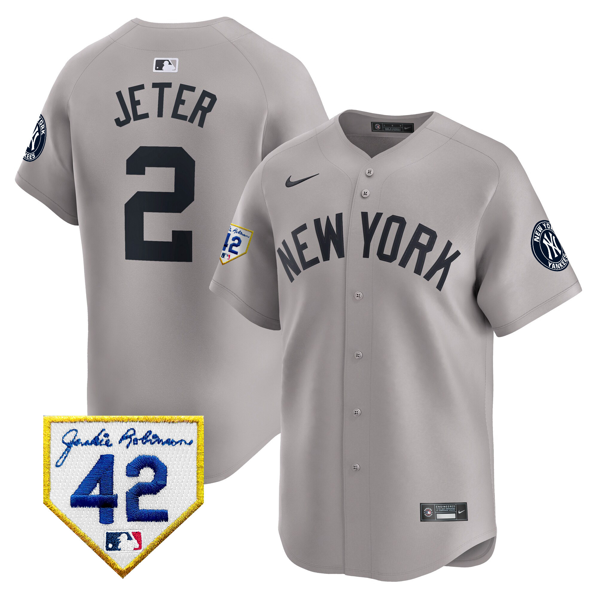 Men's New York Yankees 2024 Jackie Robinson Patch Vapor Premier Limited Jersey - All Stitched - Image 31