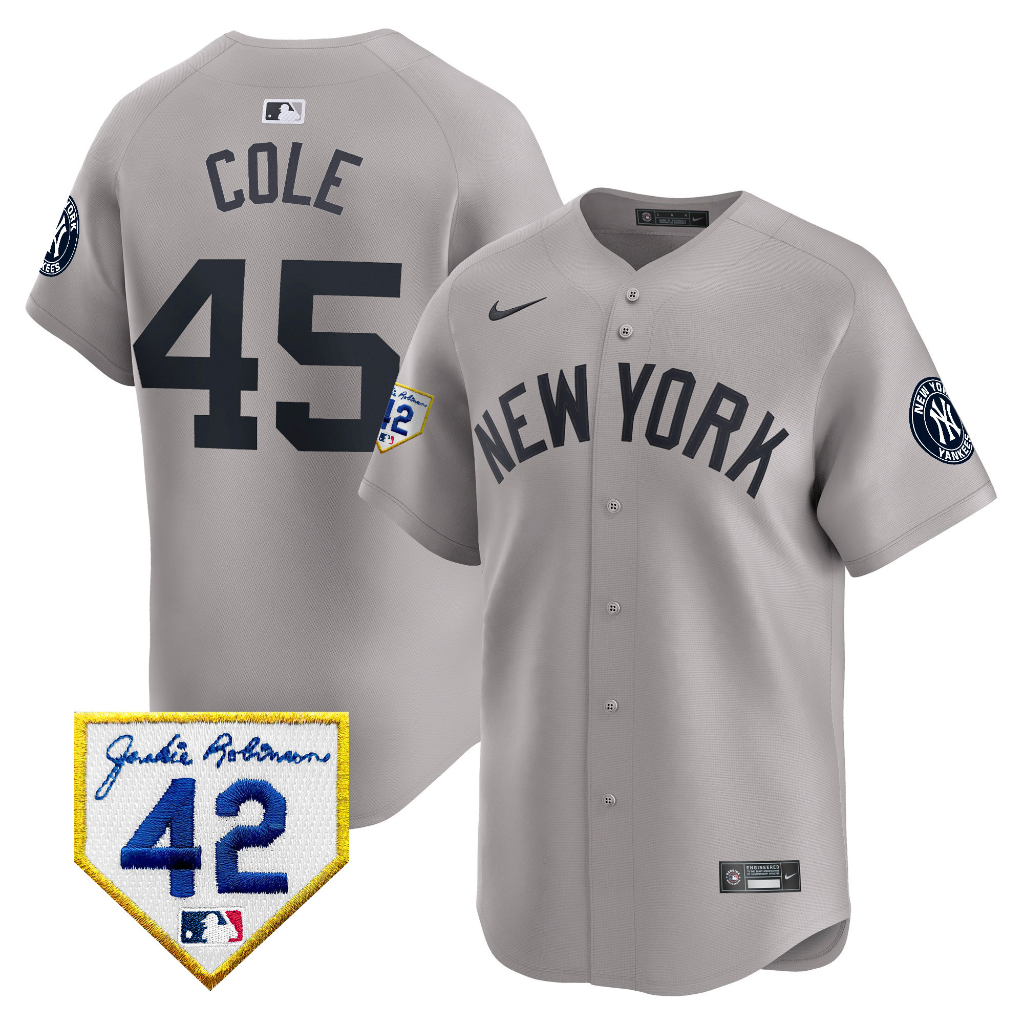 Men's New York Yankees 2024 Jackie Robinson Patch Vapor Premier Limited Jersey - All Stitched - Image 32