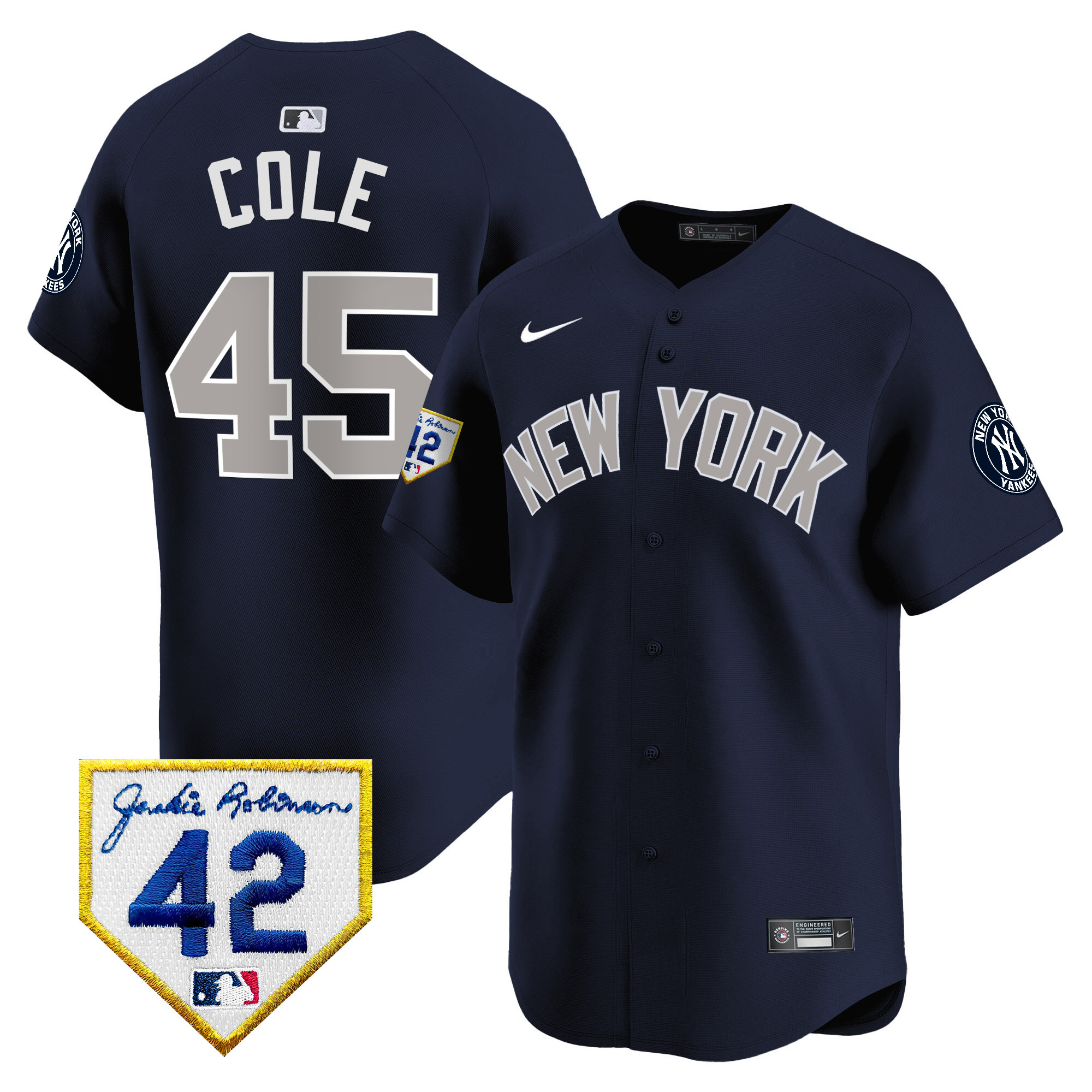 Men's New York Yankees 2024 Jackie Robinson Patch Vapor Premier Limited Jersey - All Stitched - Image 41