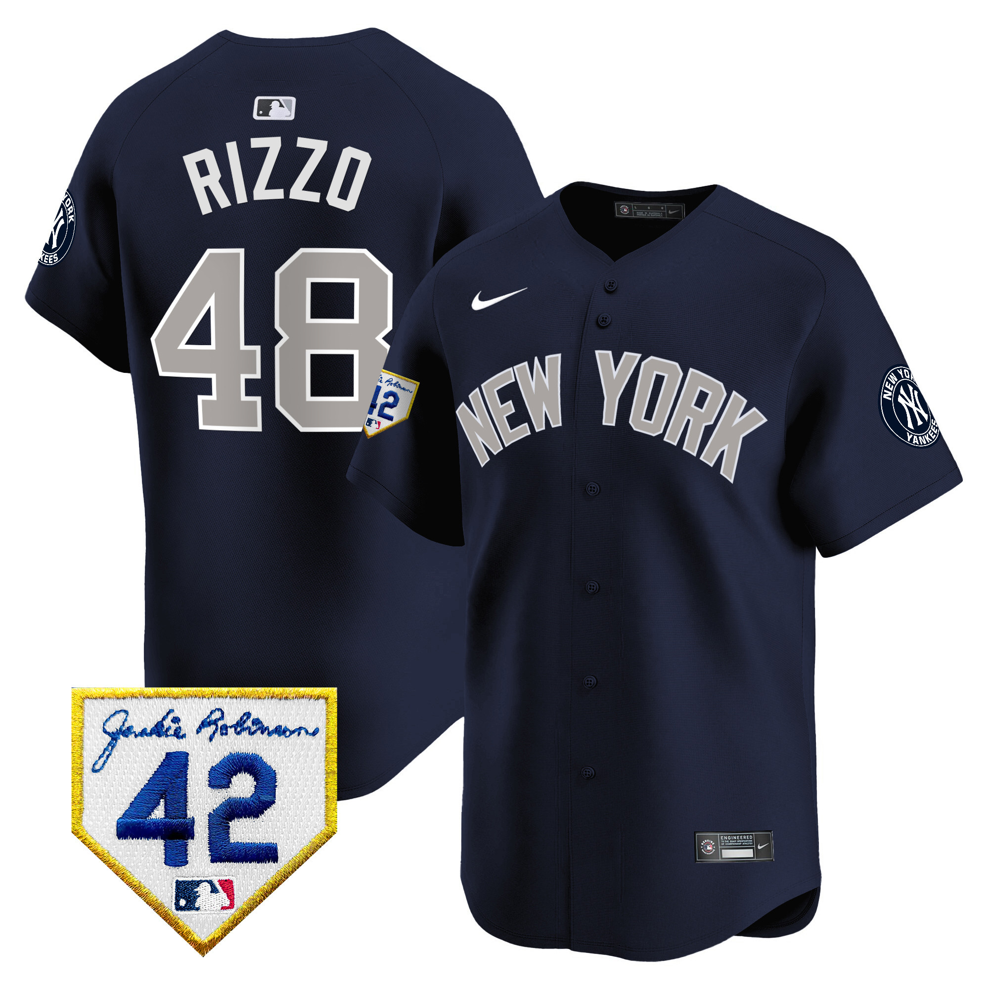 Men's New York Yankees 2024 Jackie Robinson Patch Vapor Premier Limited Jersey - All Stitched - Image 43