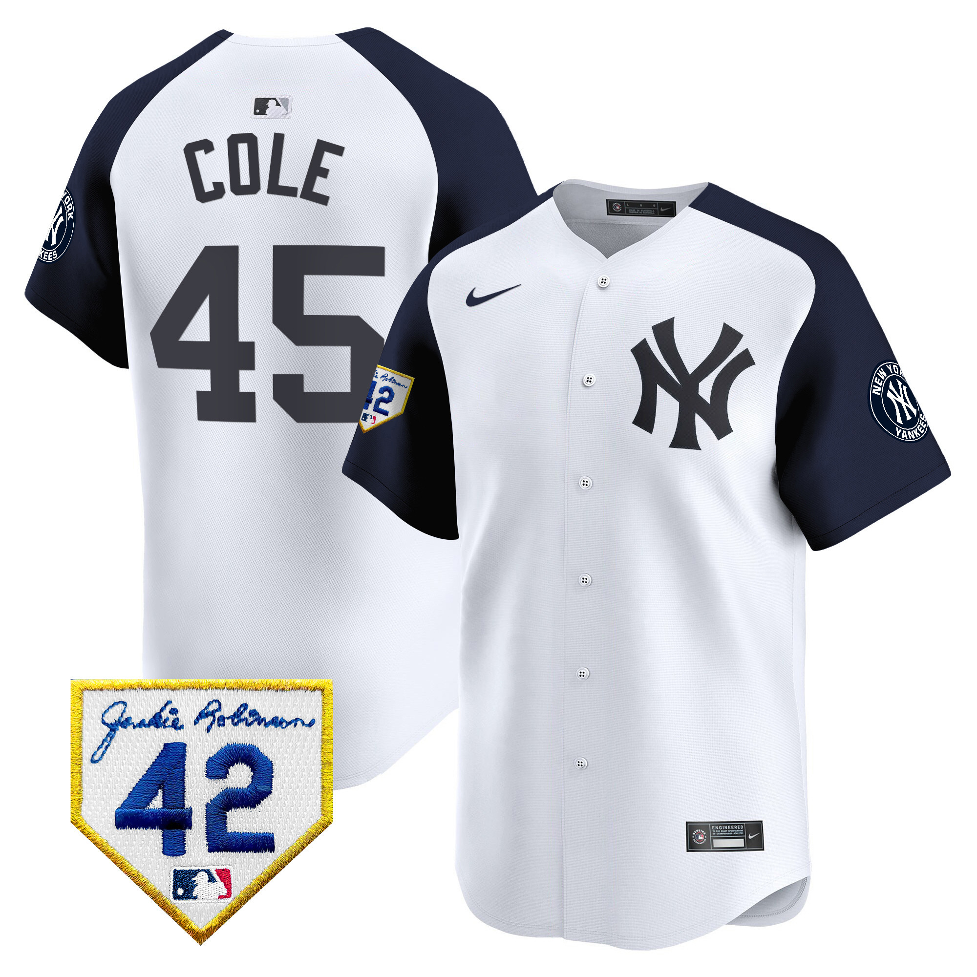 Men's New York Yankees 2024 Jackie Robinson Patch Vapor Premier Limited Jersey - All Stitched - Image 50