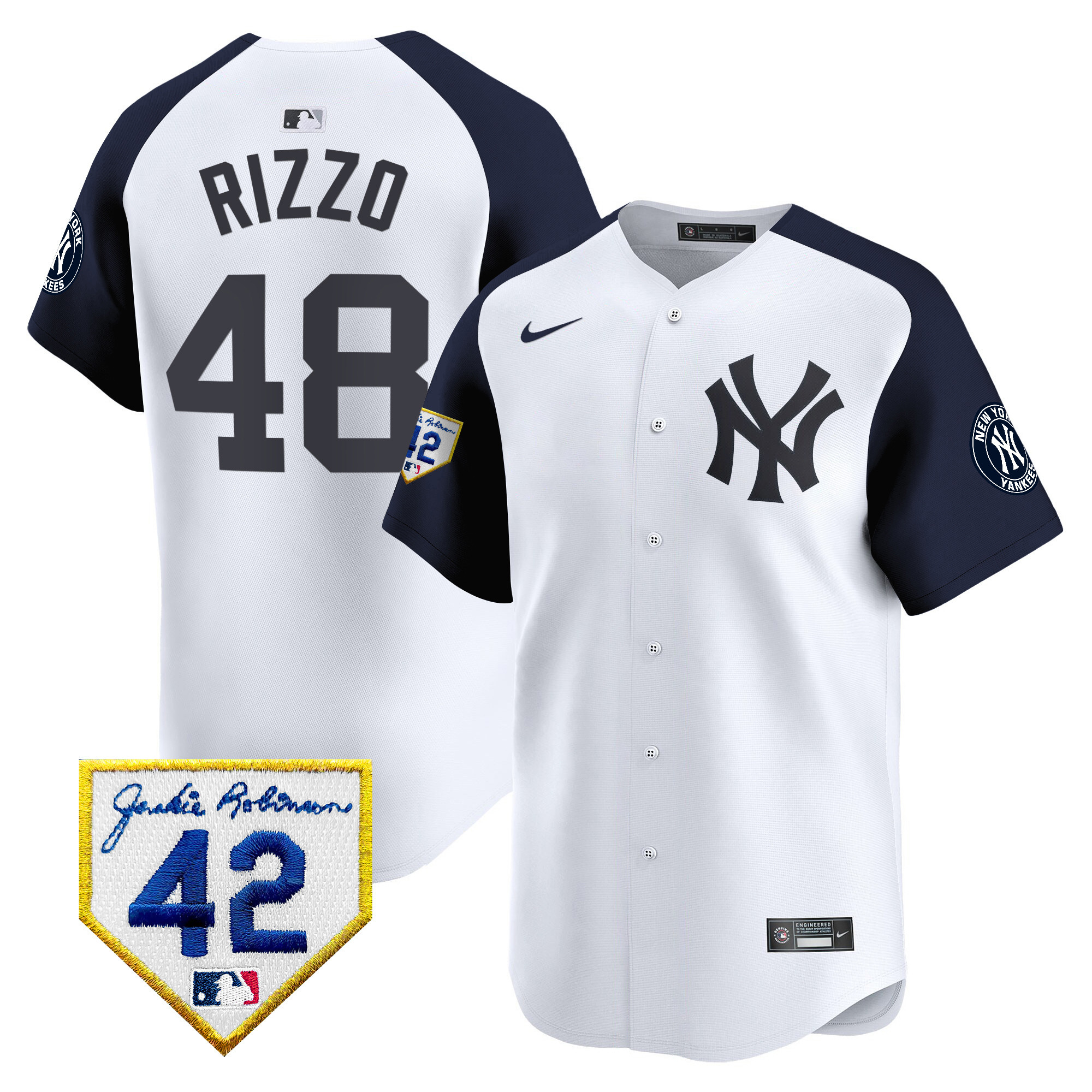 Men's New York Yankees 2024 Jackie Robinson Patch Vapor Premier Limited Jersey - All Stitched - Image 52