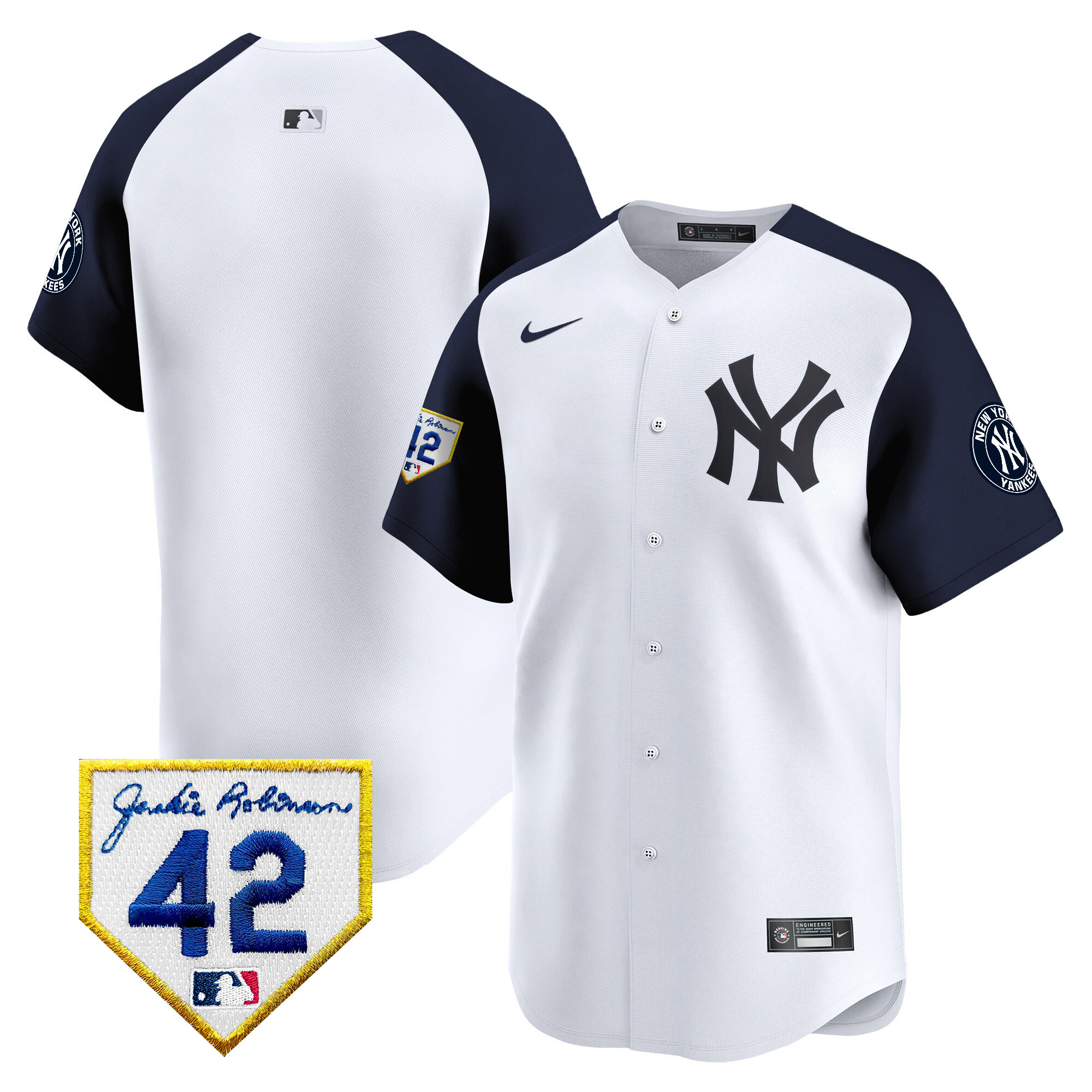 Men's New York Yankees 2024 Jackie Robinson Patch Vapor Premier Limited Jersey - All Stitched - Image 54