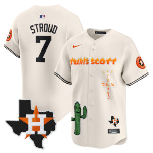 Men's Houston Astros Cactus Jack Patch Vapor Premier Limited Jersey V9 - Stitched