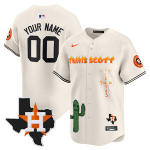 Houston Astros Cactus Jack Patch Vapor Premier Limited Custom Jersey V9 - Stitched