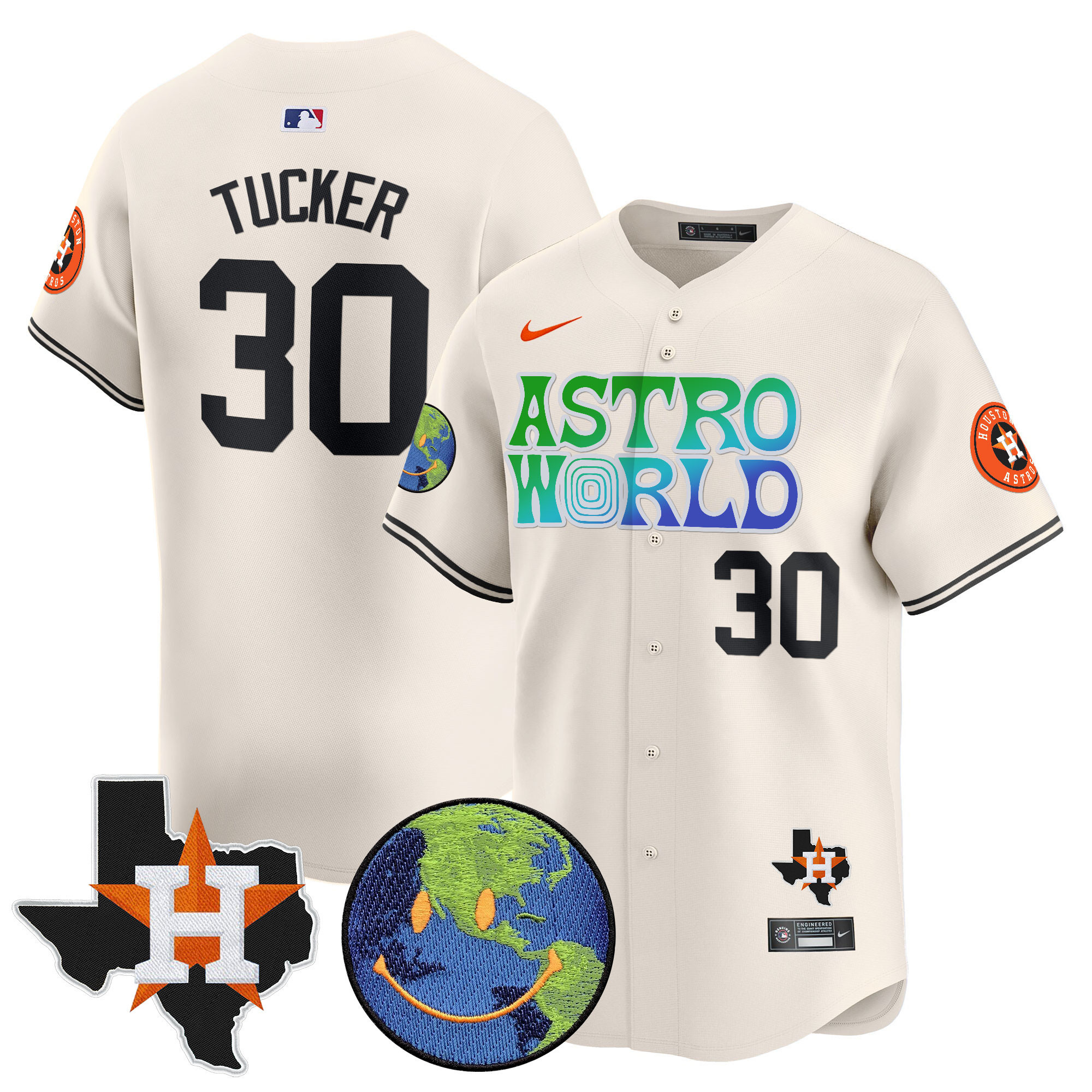 Men's Houston Astros Cactus Jack Astro World Vapor Premier Limited Jersey - All Stitched - Image 8