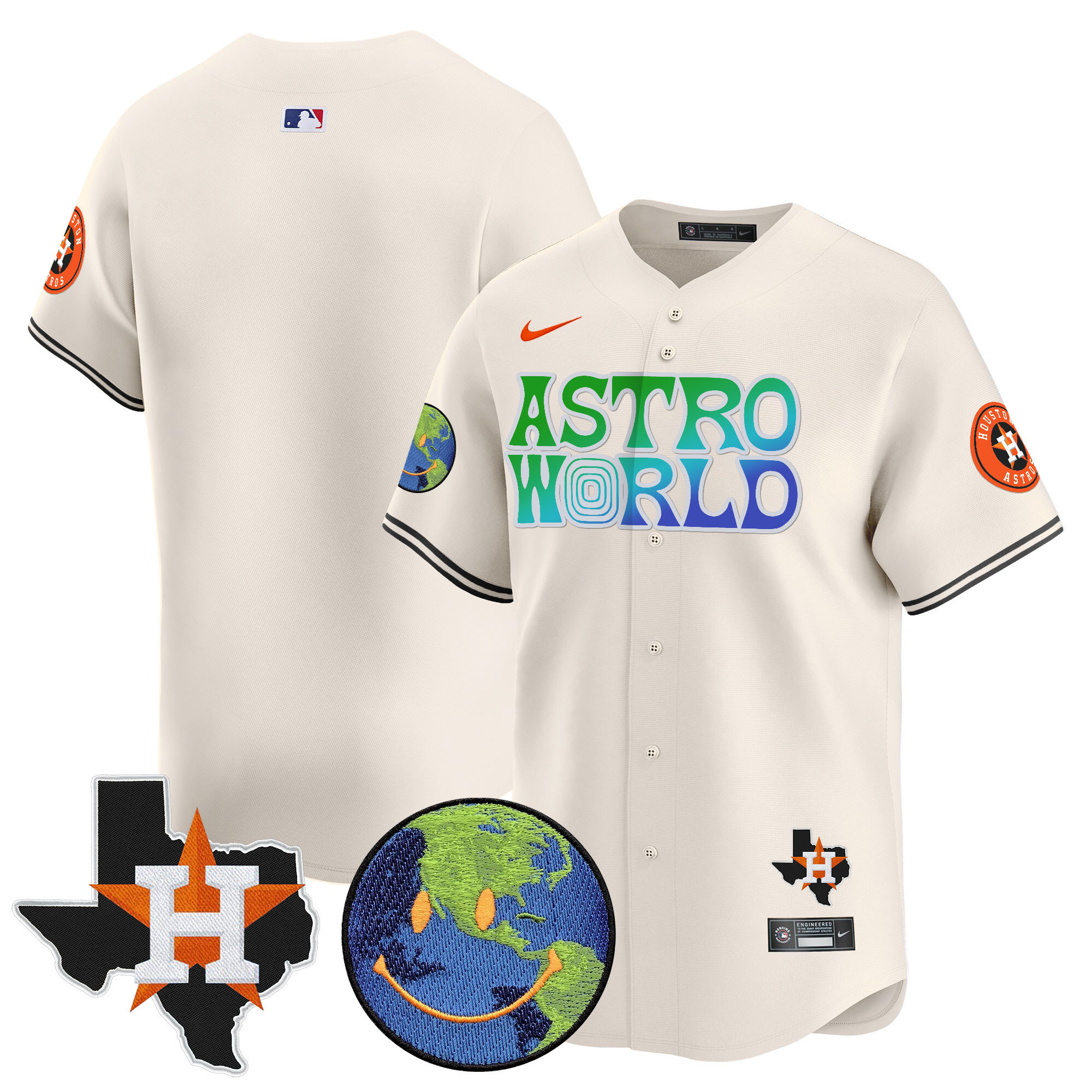 Men's Houston Astros Cactus Jack Astro World Vapor Premier Limited Jersey - All Stitched - Image 9