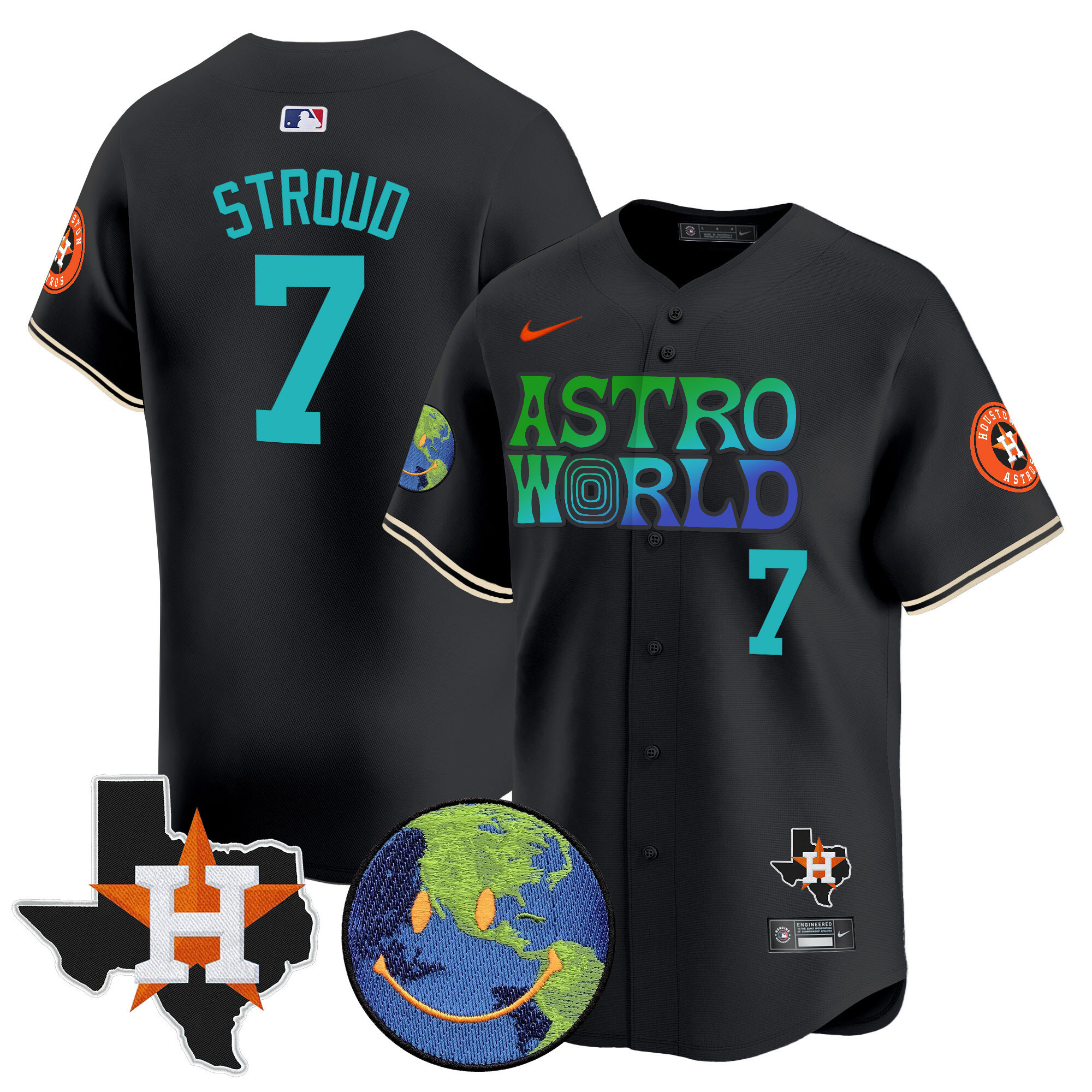 Men's Houston Astros Cactus Jack Astro World Vapor Premier Limited Jersey - All Stitched - Image 10