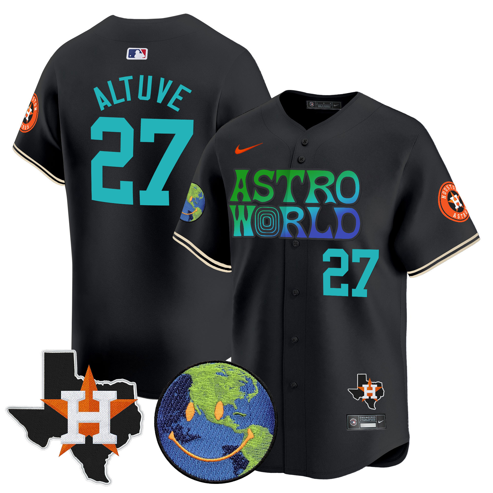 Men's Houston Astros Cactus Jack Astro World Vapor Premier Limited Jersey - All Stitched - Image 14