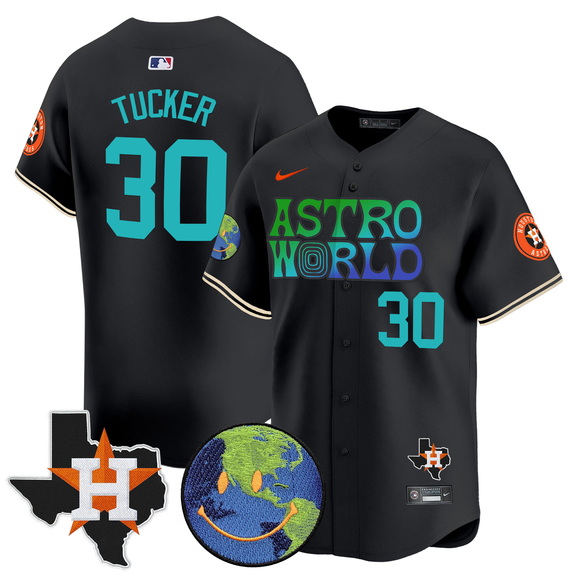 Men's Houston Astros Cactus Jack Astro World Vapor Premier Limited Jersey - All Stitched - Image 17