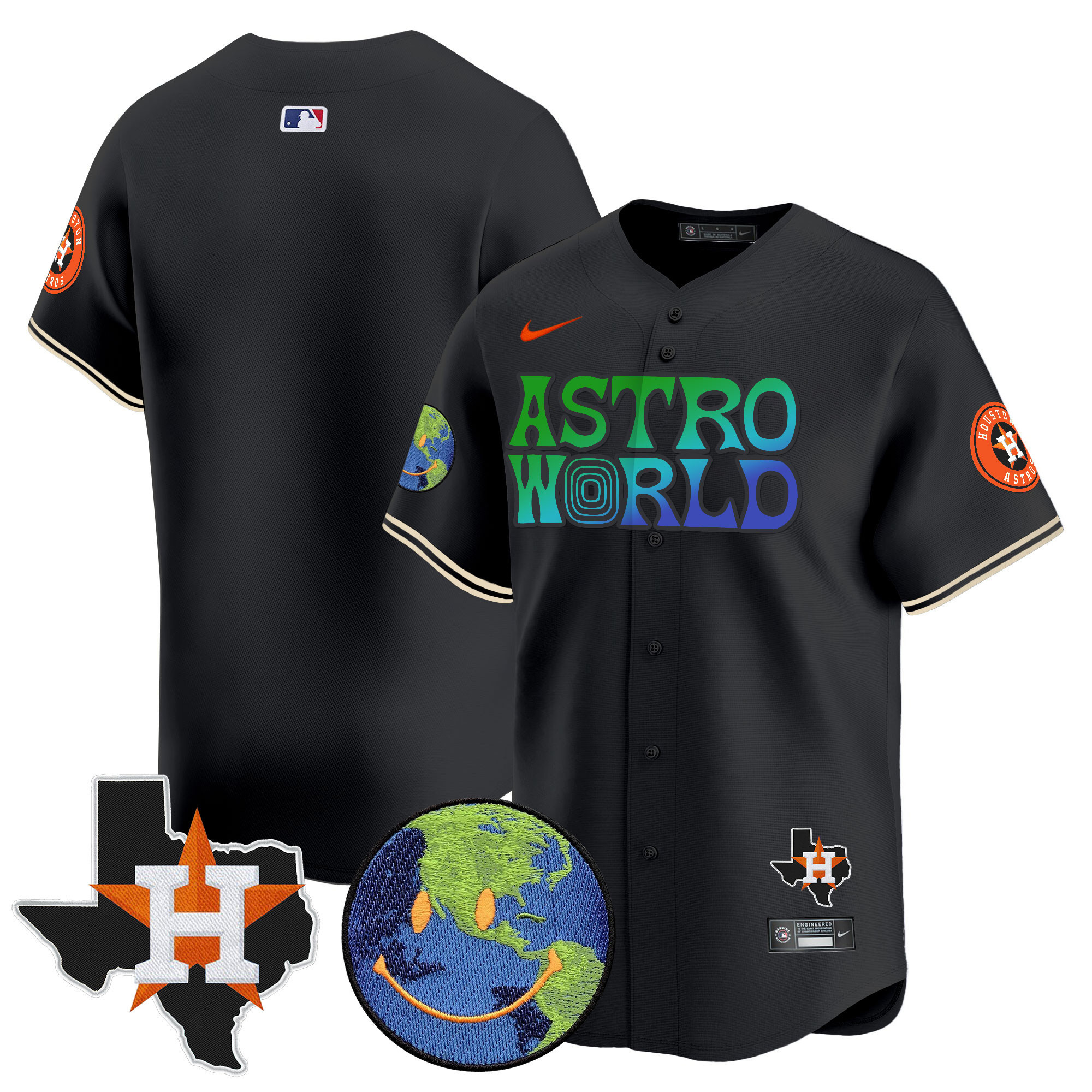 Men's Houston Astros Cactus Jack Astro World Vapor Premier Limited Jersey - All Stitched - Image 18