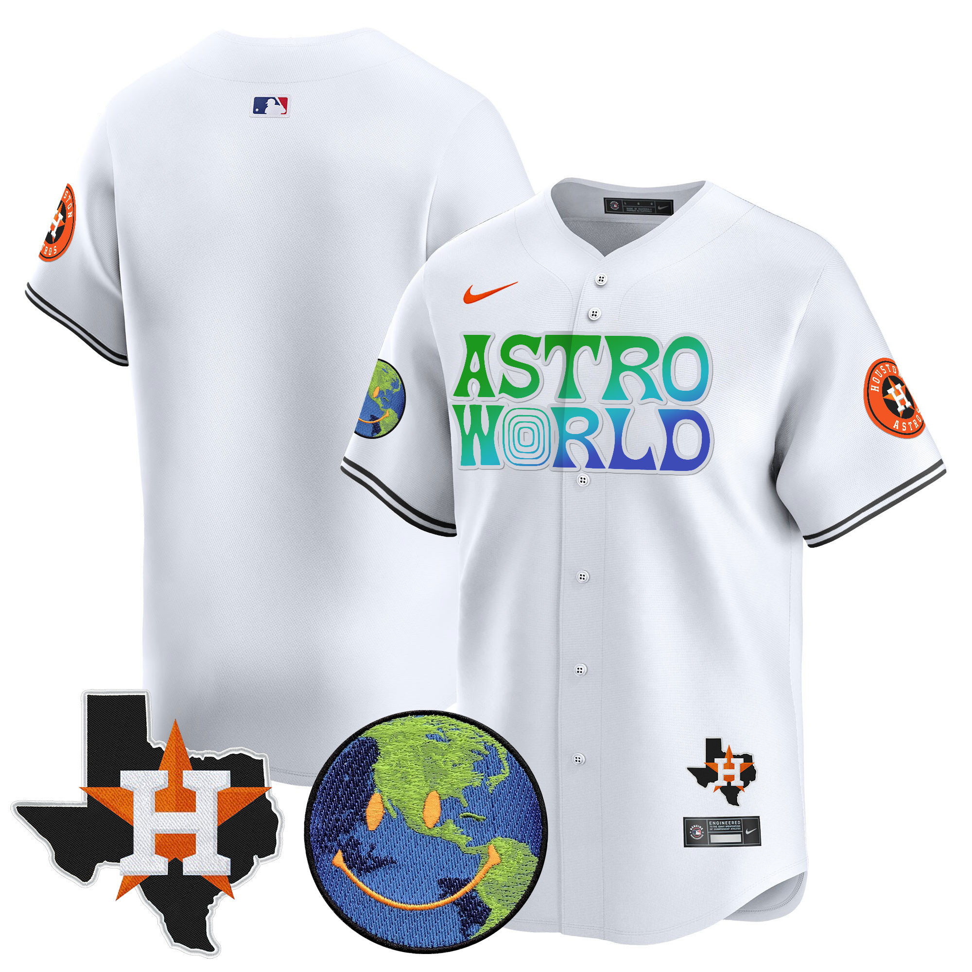 Men's Houston Astros Cactus Jack Astro World Vapor Premier Limited Jersey - All Stitched - Image 27