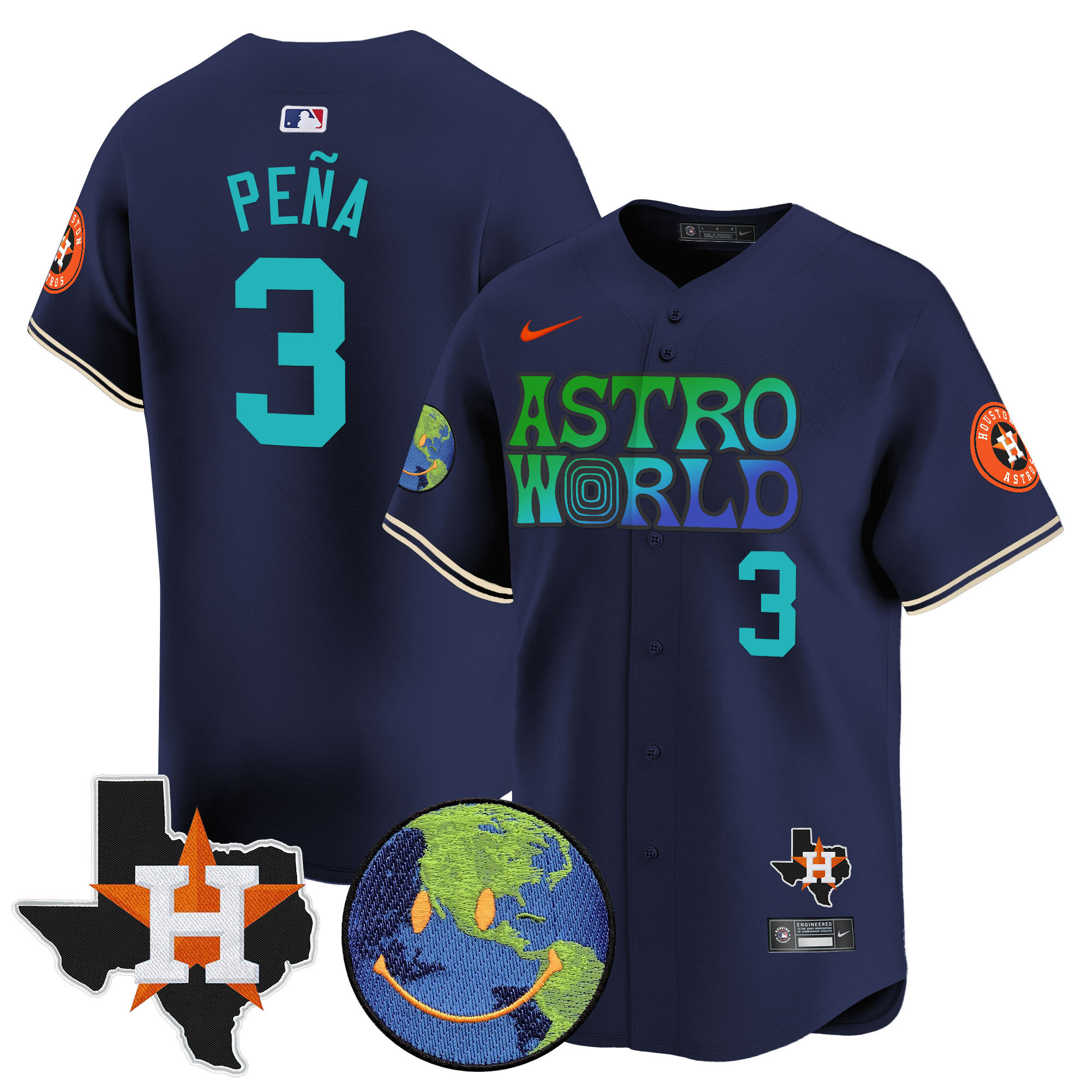 Men's Houston Astros Cactus Jack Astro World Vapor Premier Limited Jersey - All Stitched - Image 30