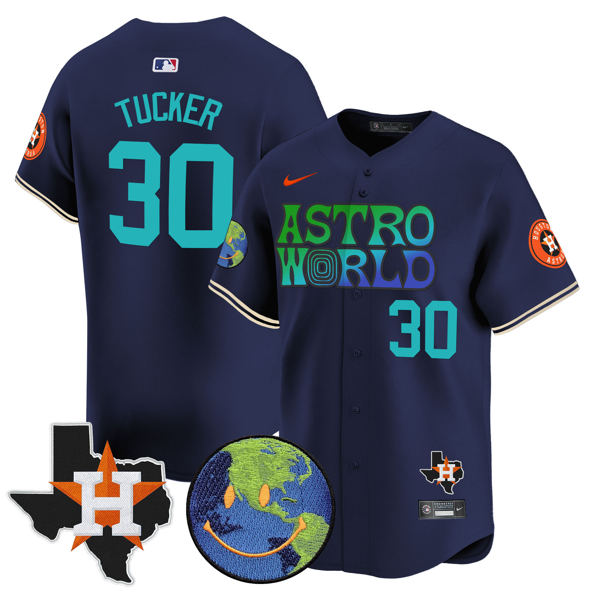 Men's Houston Astros Cactus Jack Astro World Vapor Premier Limited Jersey - All Stitched - Image 35