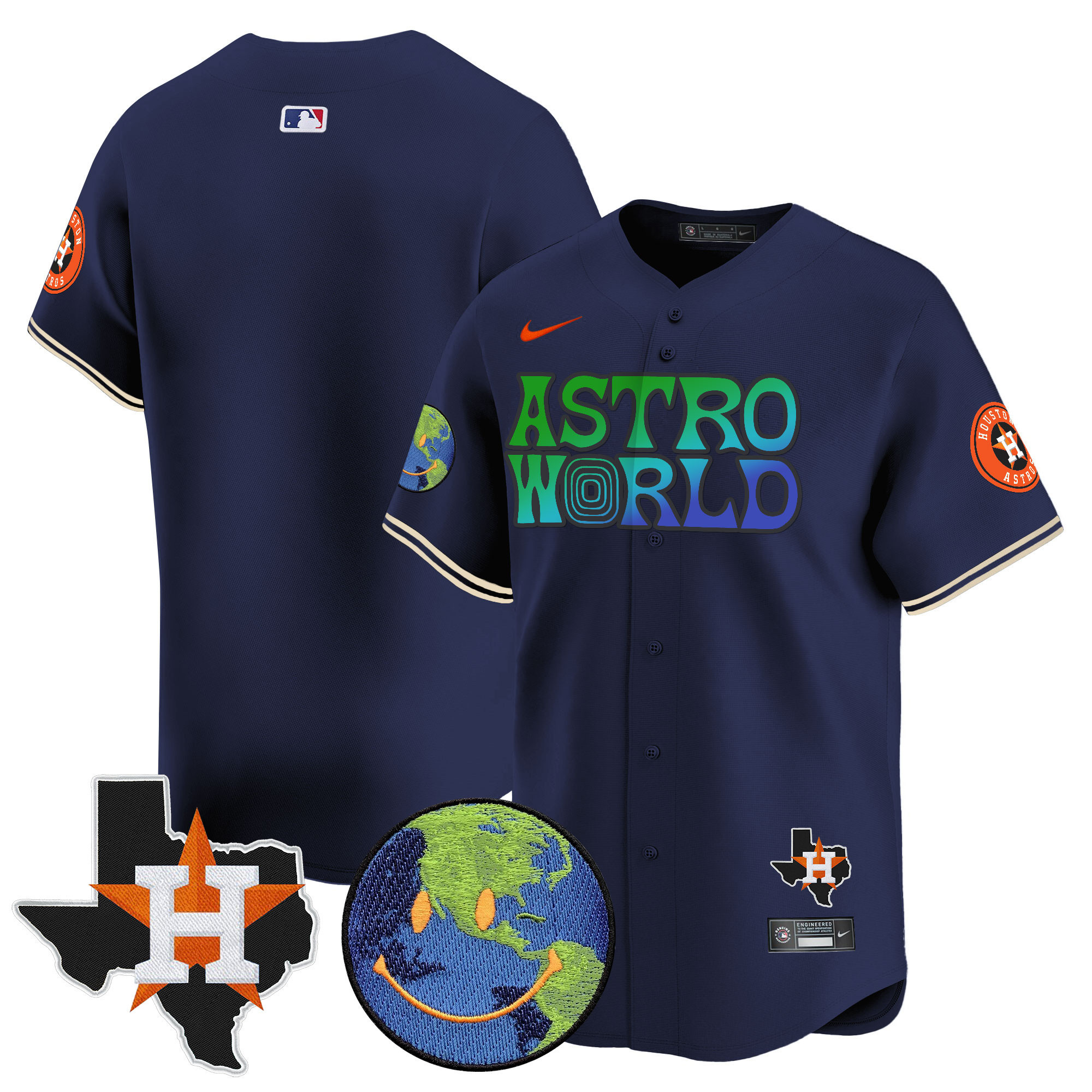 Men's Houston Astros Cactus Jack Astro World Vapor Premier Limited Jersey - All Stitched - Image 36