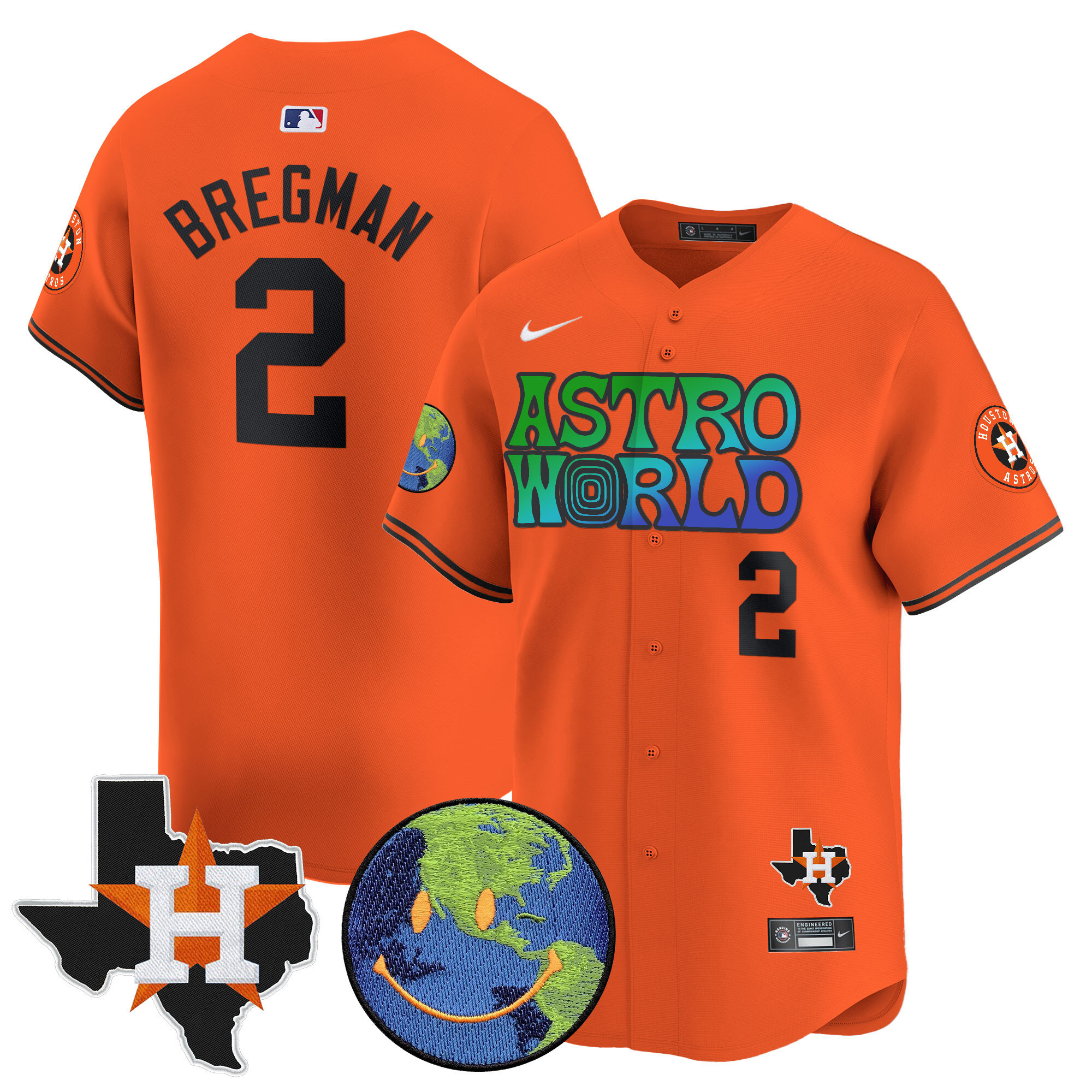 Men's Houston Astros Cactus Jack Astro World Vapor Premier Limited Jersey - All Stitched - Image 40