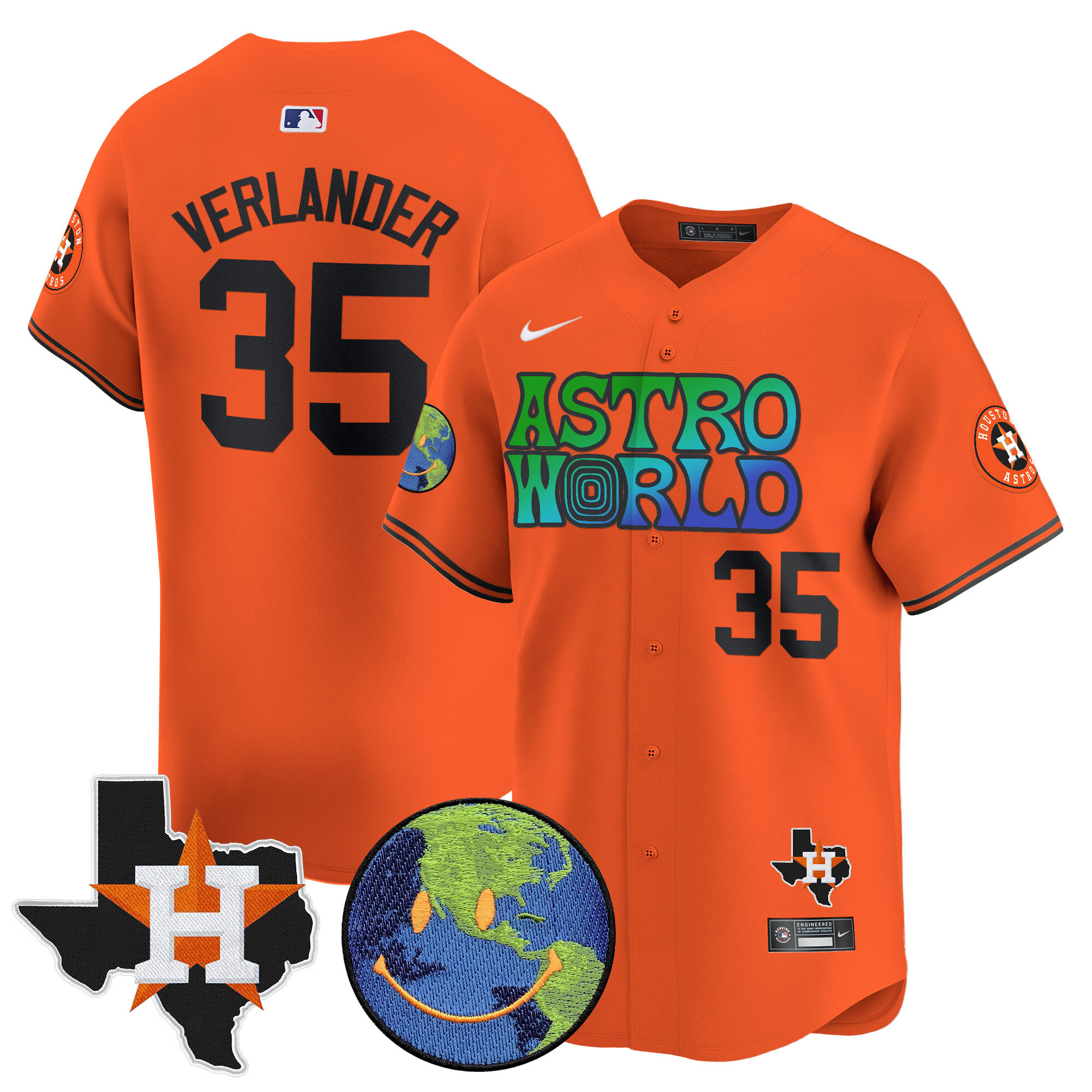Men's Houston Astros Cactus Jack Astro World Vapor Premier Limited Jersey - All Stitched - Image 43