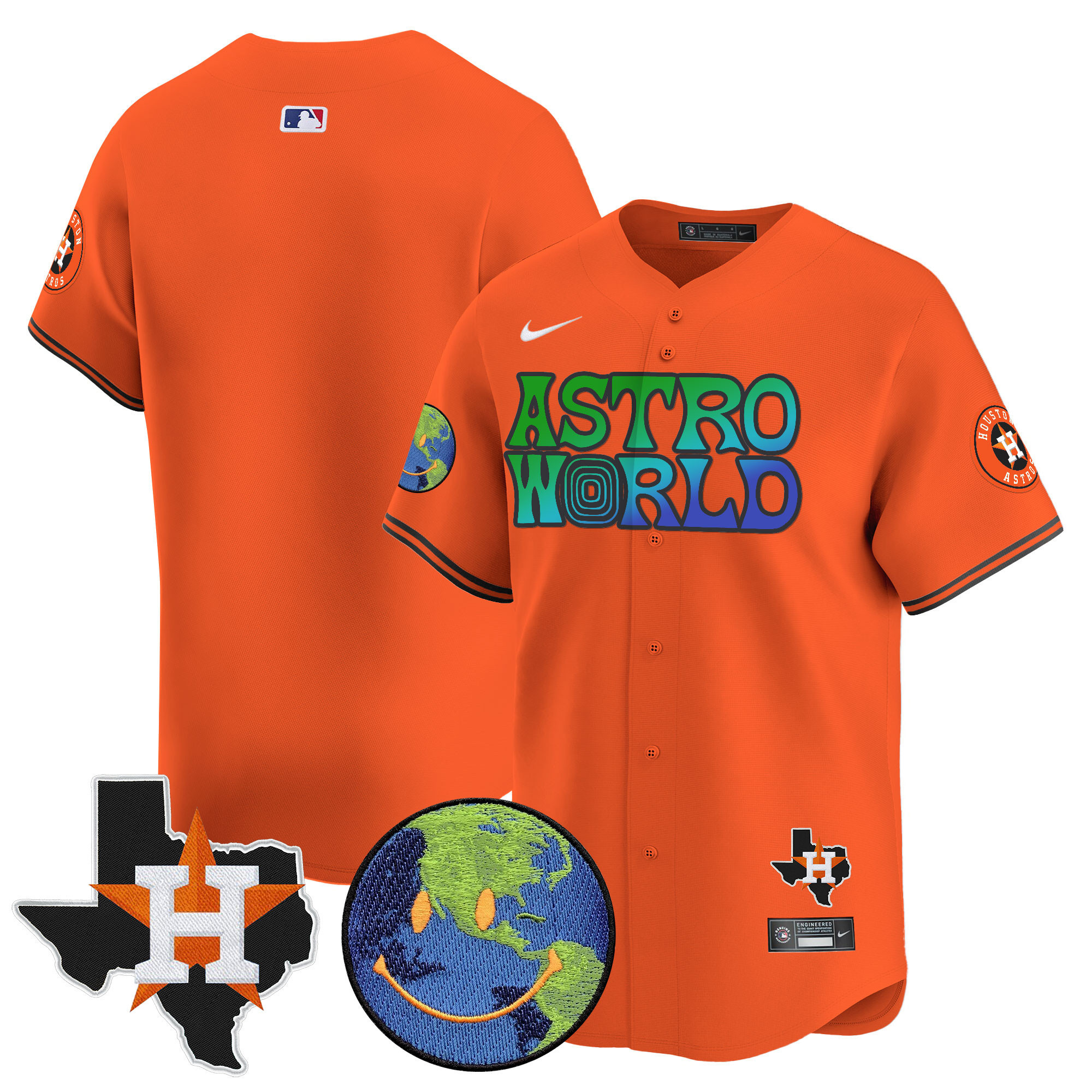 Men's Houston Astros Cactus Jack Astro World Vapor Premier Limited Jersey - All Stitched - Image 45