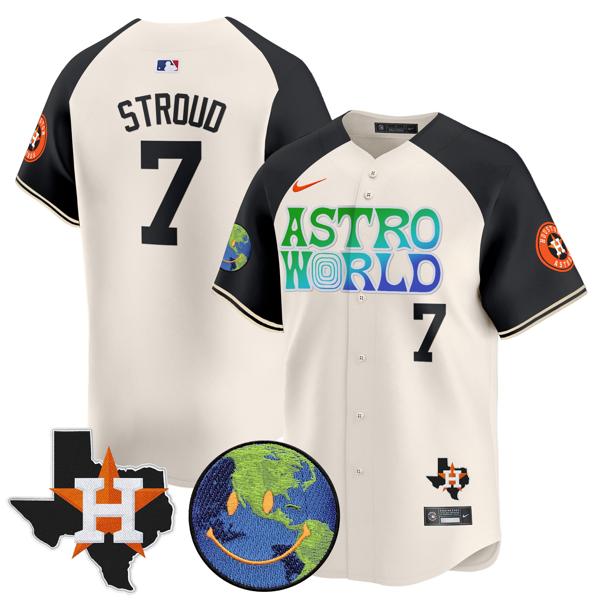 Men's Houston Astros Cactus Jack Astro World Vapor Premier Limited Jersey - All Stitched - Image 46