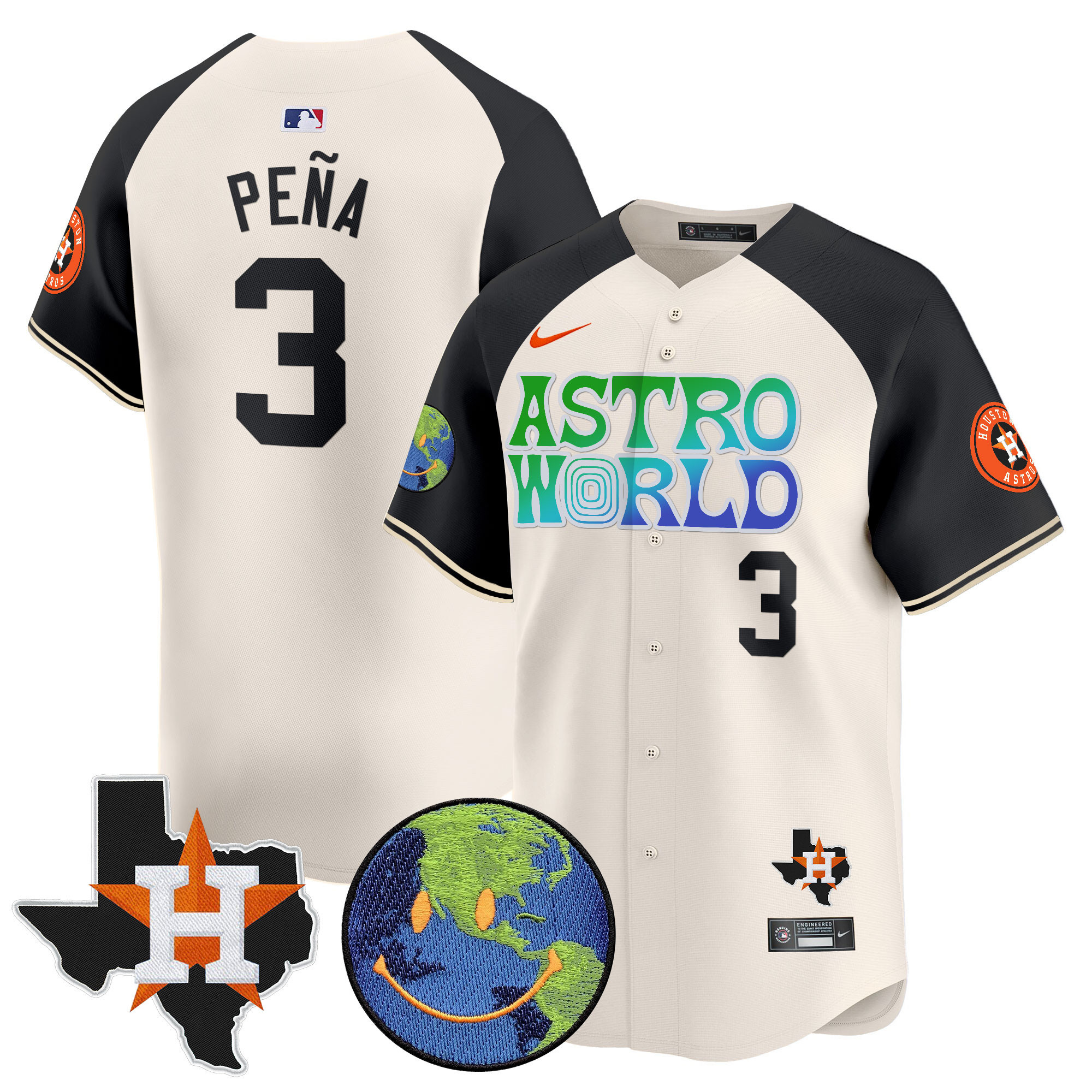 Men's Houston Astros Cactus Jack Astro World Vapor Premier Limited Jersey - All Stitched - Image 48
