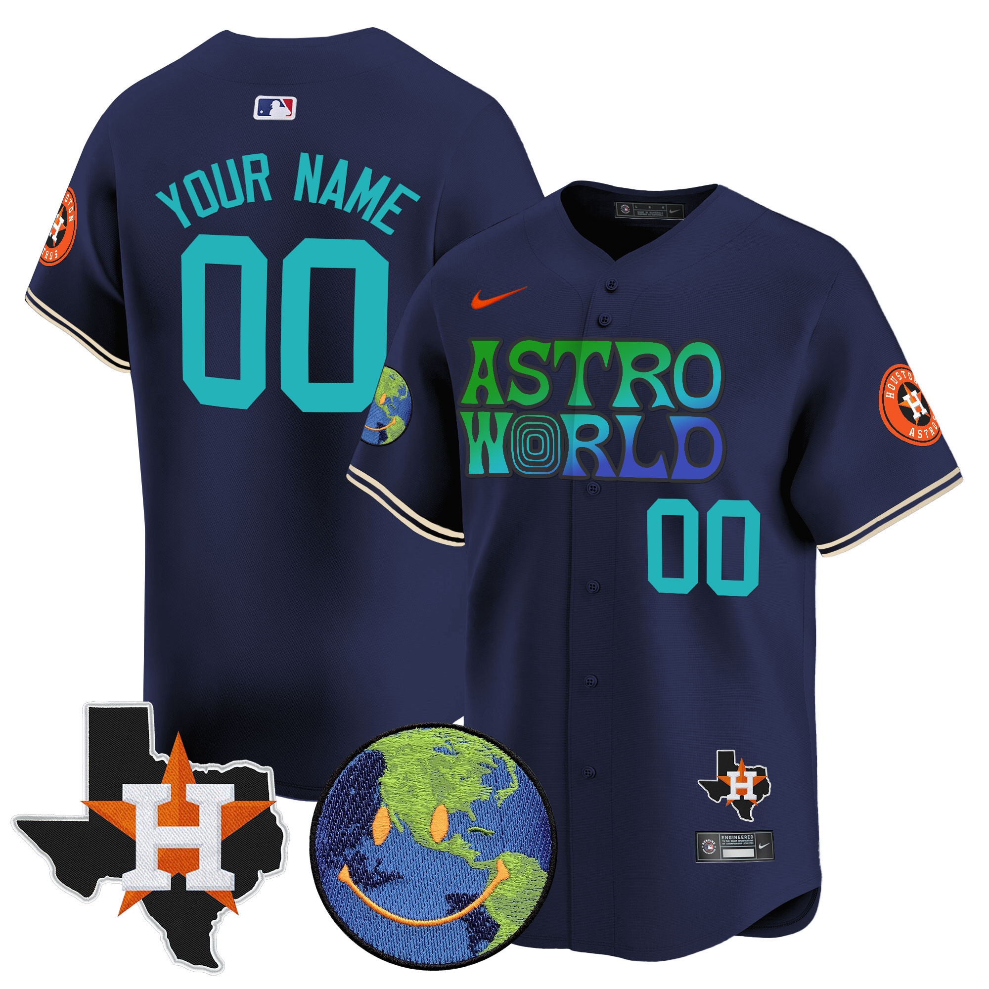 Houston Astros Cactus Jack Astro World Vapor Premier Limited Custom Jersey - All Stitched - Image 4