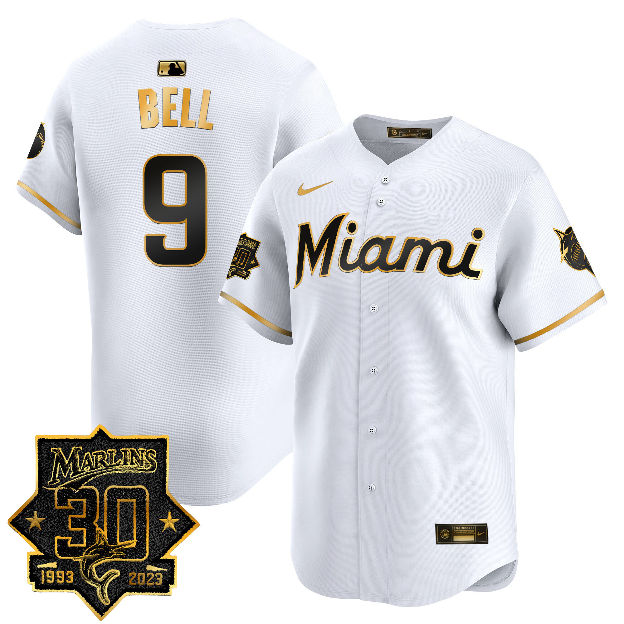 Men's Miami Marlins 30 Seasons Anniversary Patch Vapor Premier Limited Jersey – All Stitched - Image 11