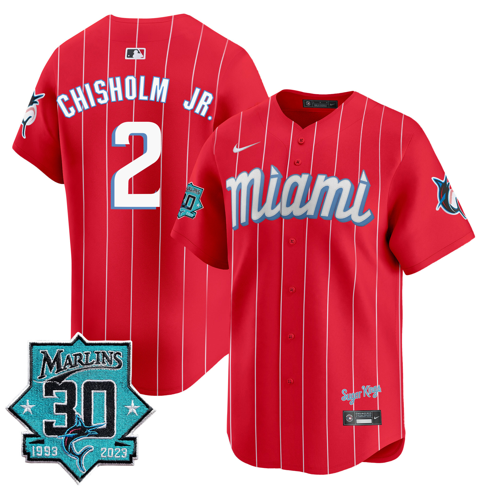 Men's Miami Marlins 30 Seasons Anniversary Patch Vapor Premier Limited Jersey – All Stitched - Image 32