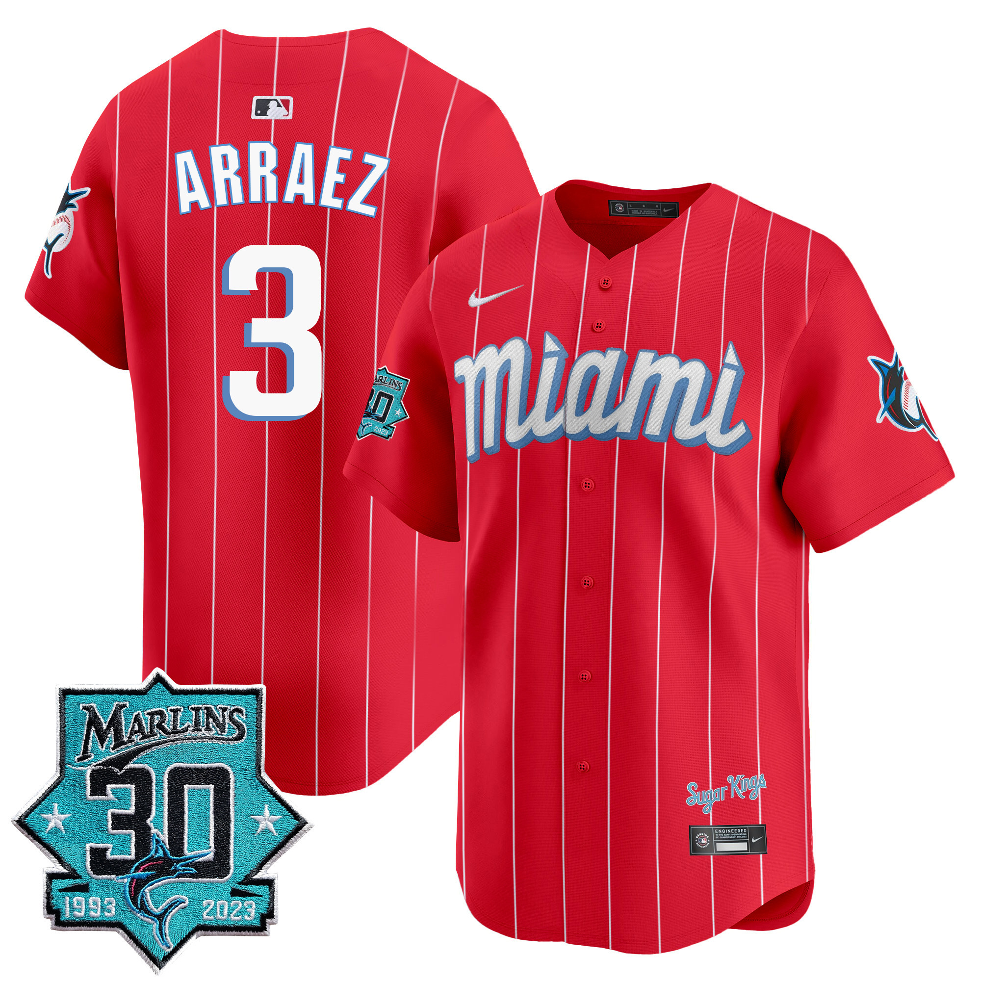 Men's Miami Marlins 30 Seasons Anniversary Patch Vapor Premier Limited Jersey – All Stitched - Image 33