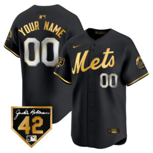New York Mets 2024 Jackie Robinson Patch Vapor Premier Limited Custom Jersey - All Stitched