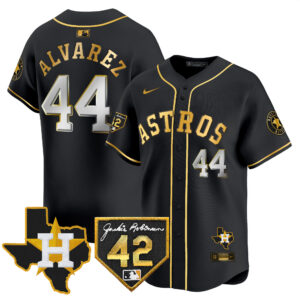 Men's Houston Astros 2024 Robinson & Texas Patch Vapor Premier Limited Jersey - All Stitched