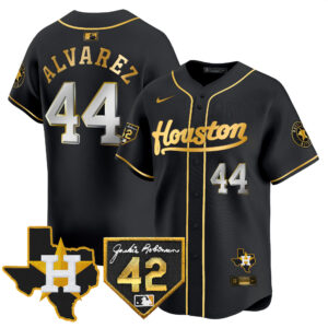 Men's Houston Astros 2024 Jackie Robinson Patch Vapor Premier Limited Jersey - All Stitched