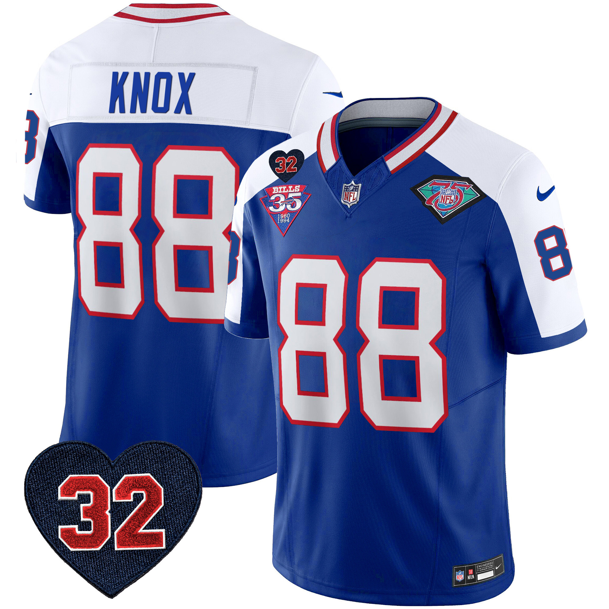 Men's Bills 1994 Throwback O.J. Simpson Patch Vapor Limited Jersey - All Stitched - Image 5