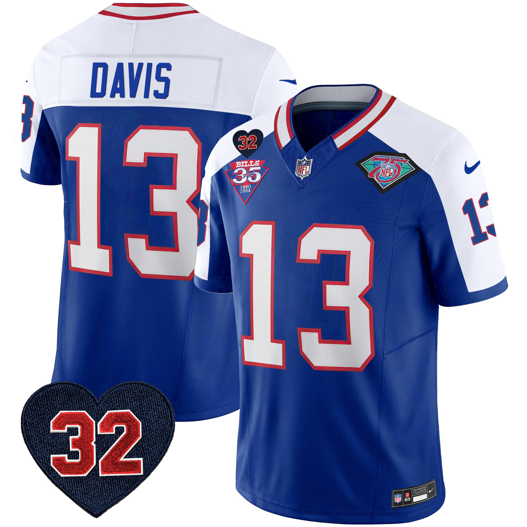 Men's Bills 1994 Throwback O.J. Simpson Patch Vapor Limited Jersey - All Stitched - Image 8
