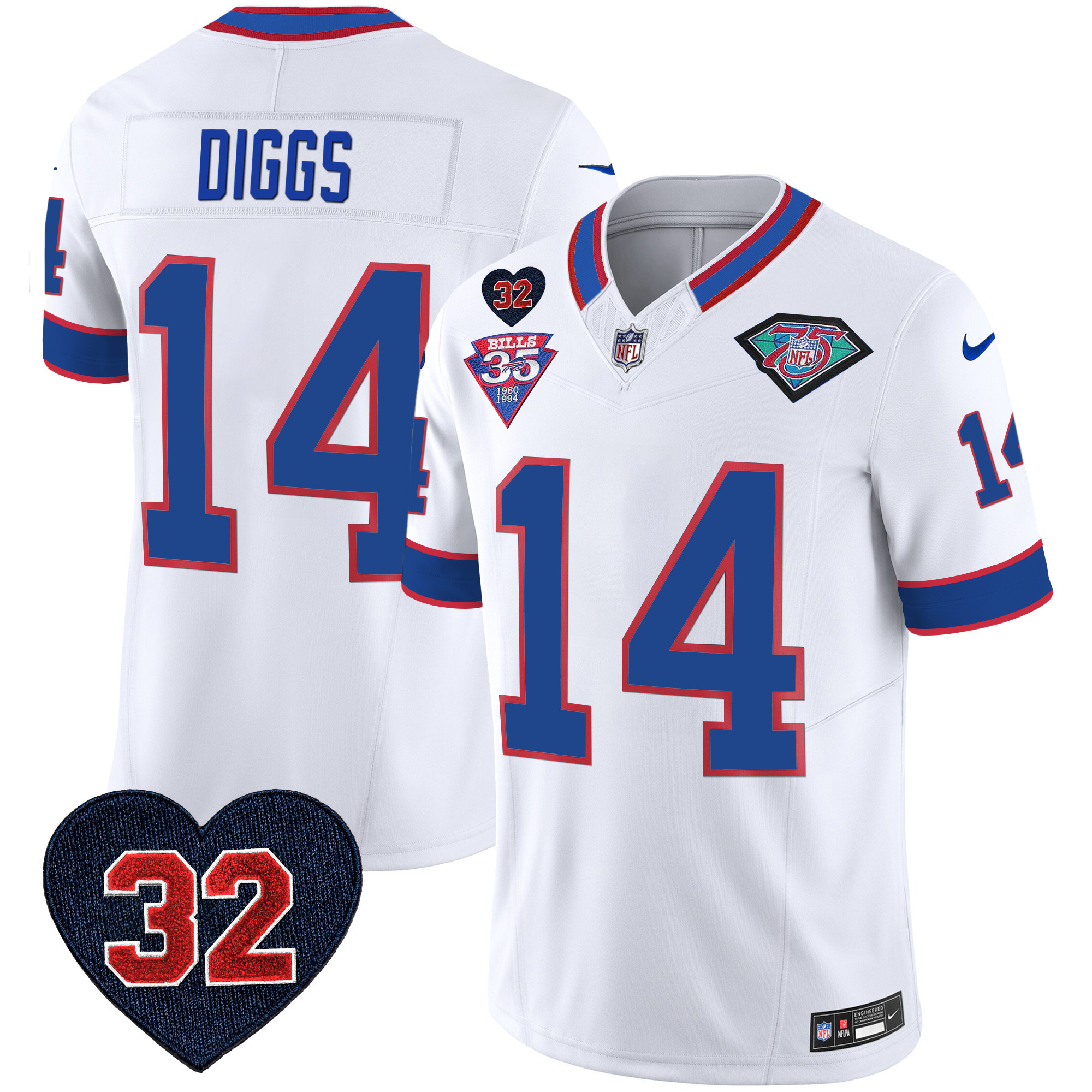 Men's Bills 1994 Throwback O.J. Simpson Patch Vapor Limited Jersey - All Stitched - Image 30