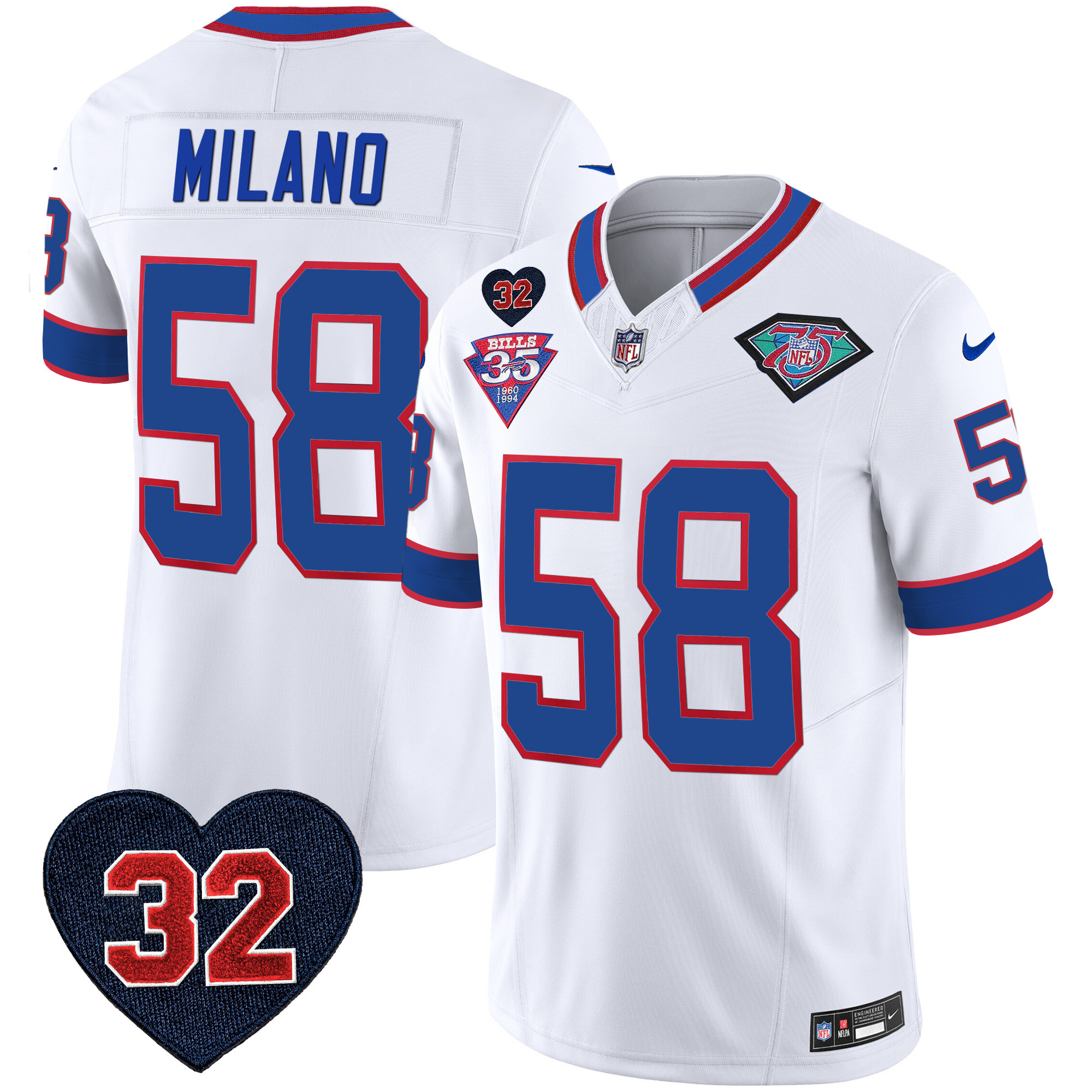 Men's Bills 1994 Throwback O.J. Simpson Patch Vapor Limited Jersey - All Stitched - Image 33